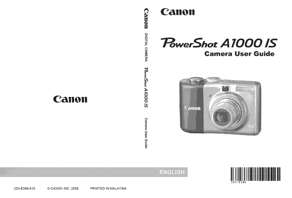 CANON POWERSHOT A1000IS USER MANUAL Pdf Download | ManualsLib