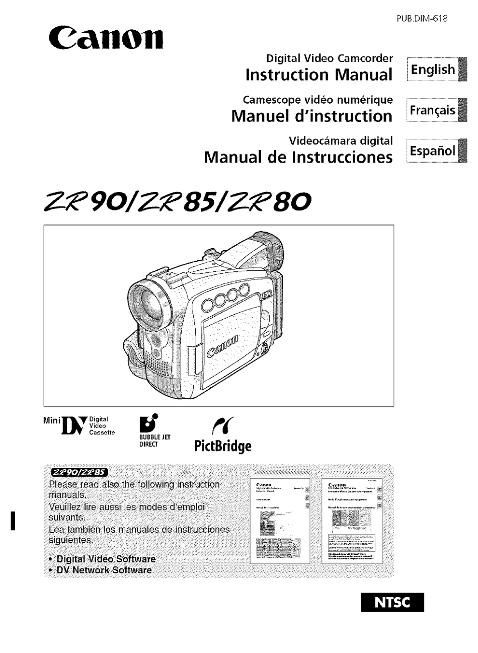 CANON ZR80 INSTRUCTION MANUAL Pdf Download ManualsLib