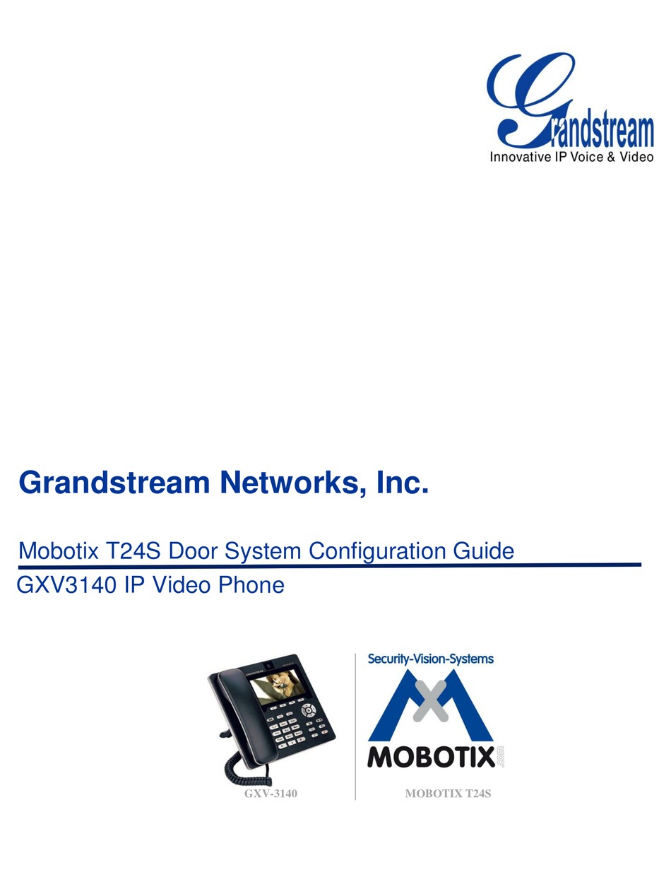 GRANDSTREAM NETWORKS GXV3140 CONFIGURATION MANUAL Pdf Download | ManualsLib