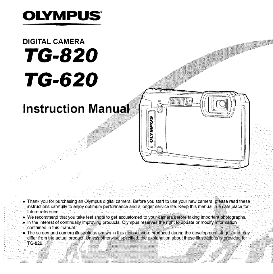 OLYMPUS TG-620 INSTRUCTION MANUAL Pdf Download | ManualsLib