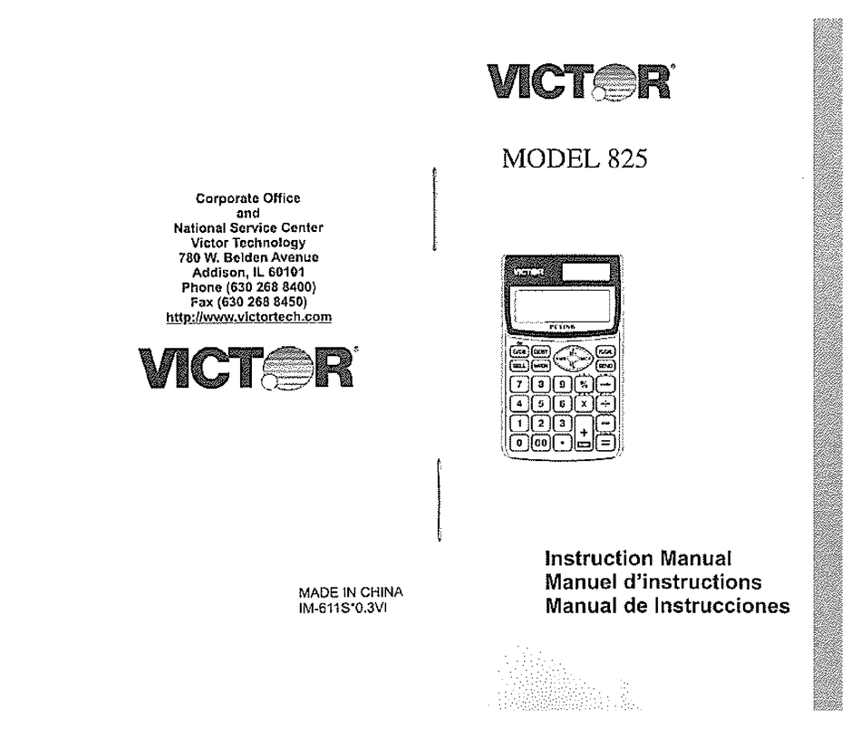 VICTOR 825 INSTRUCTION MANUAL Pdf Download ManualsLib