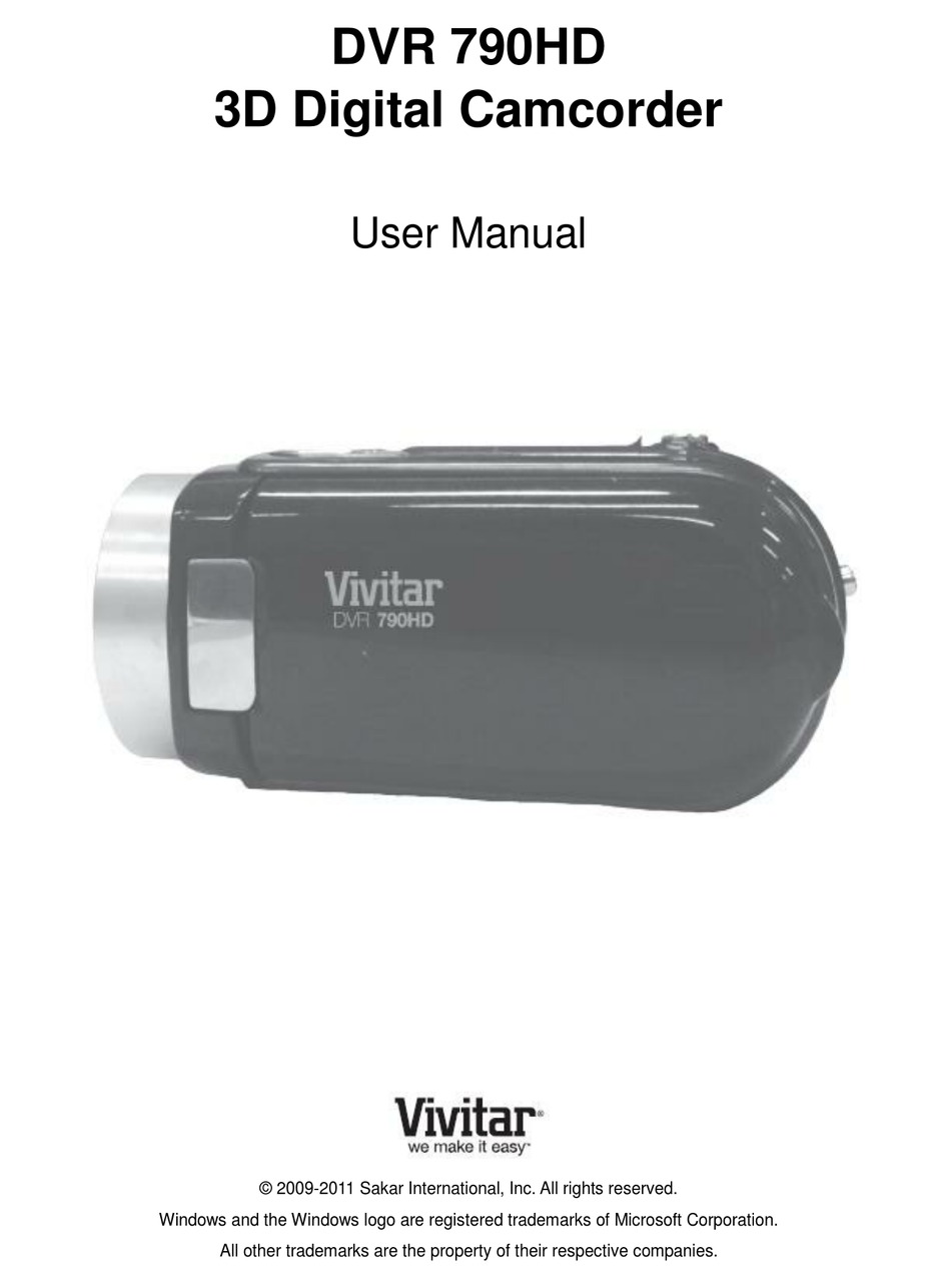 VIVITAR DVR 790HD USER MANUAL Pdf Download | ManualsLib