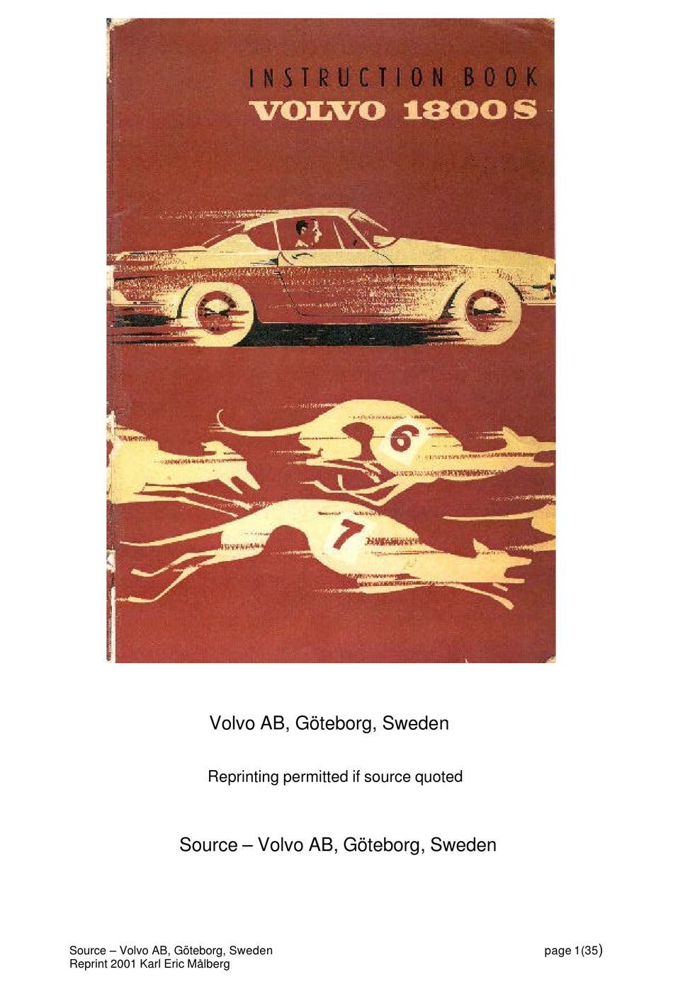 VOLVO 1800S INSTRUCTION BOOK Pdf Download | ManualsLib