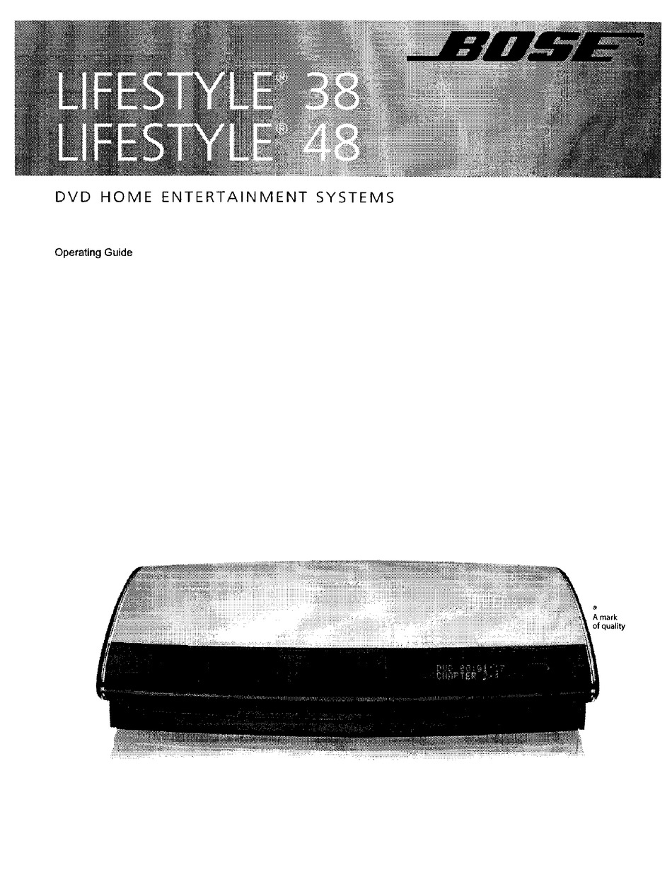 Bose Lifestyle 38 Operating Manual Pdf Download Manualslib