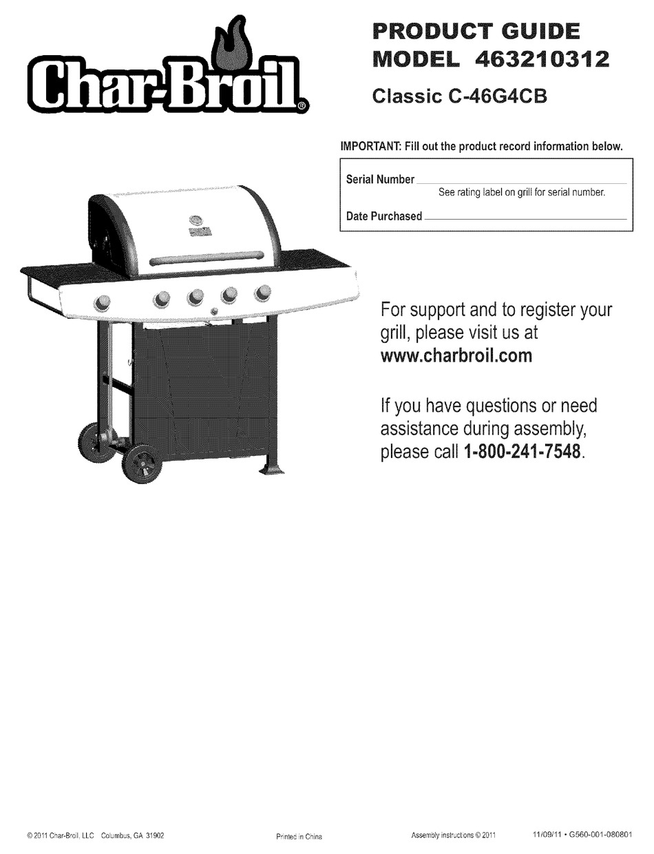 CHAR BROIL 463210312 PRODUCT MANUAL Pdf Download ManualsLib