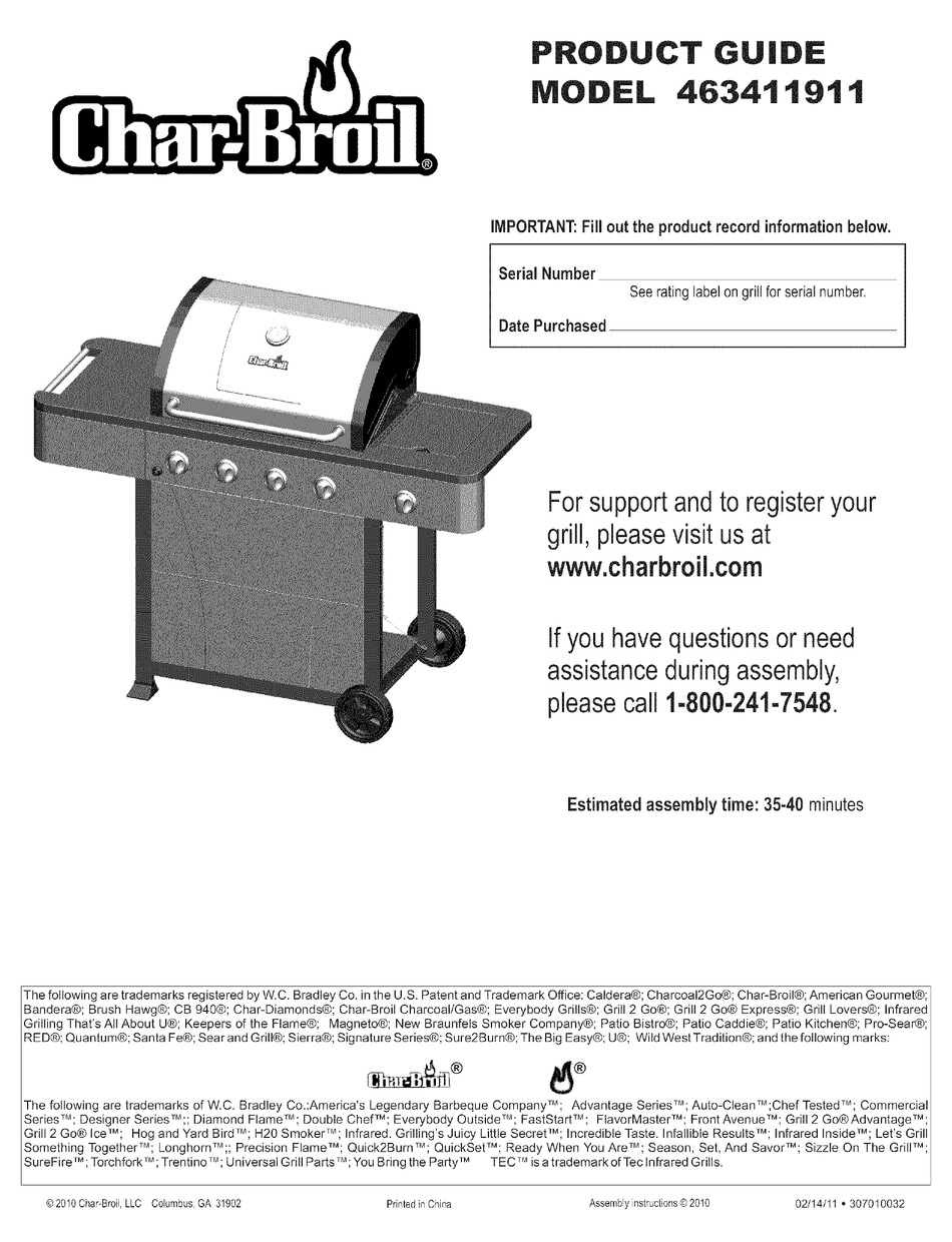 CHAR BROIL 463411911 PRODUCT MANUAL Pdf Download ManualsLib