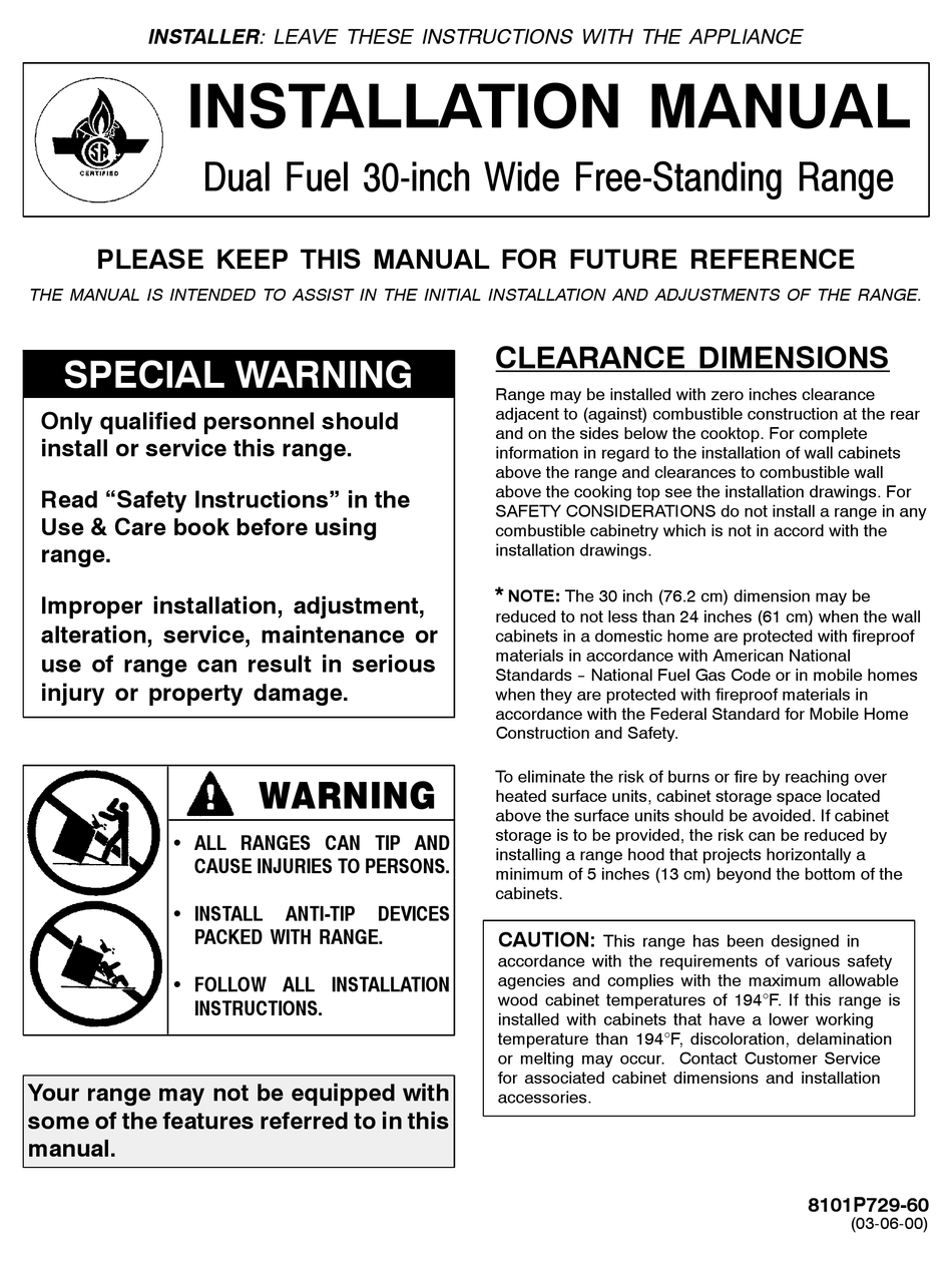 JENN-AIR JDR8880RDB INSTALLATION MANUAL Pdf Download | ManualsLib
