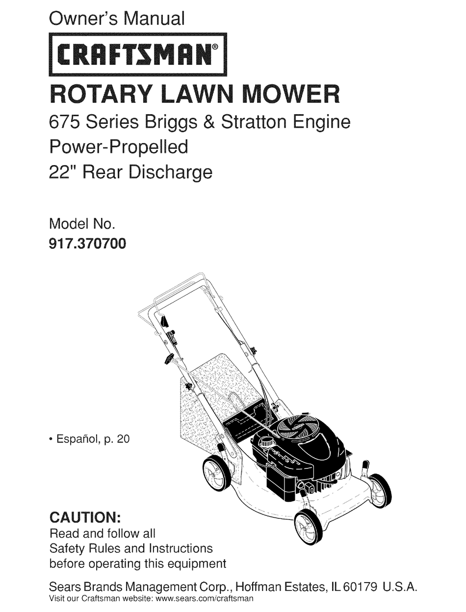 Craftsman rotary lawn mower best sale 675 series