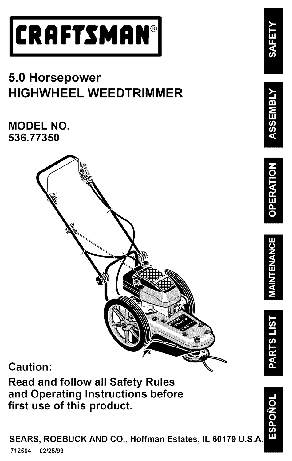 CRAFTSMAN 536 773500 OPERATING INSTRUCTIONS MANUAL Pdf Download 