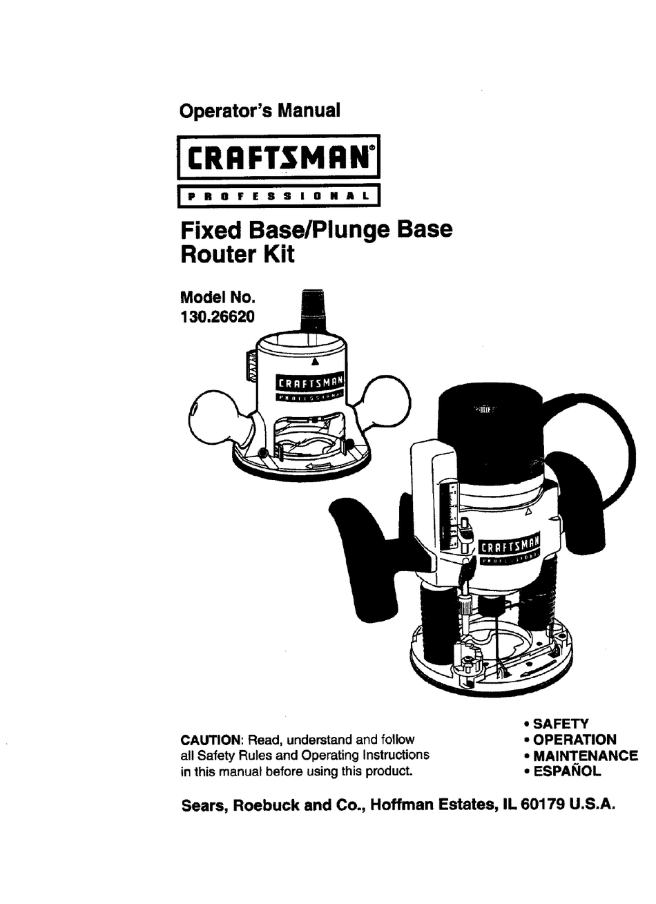 CRAFTSMAN 130.26620 OPERATOR'S MANUAL Pdf Download | ManualsLib