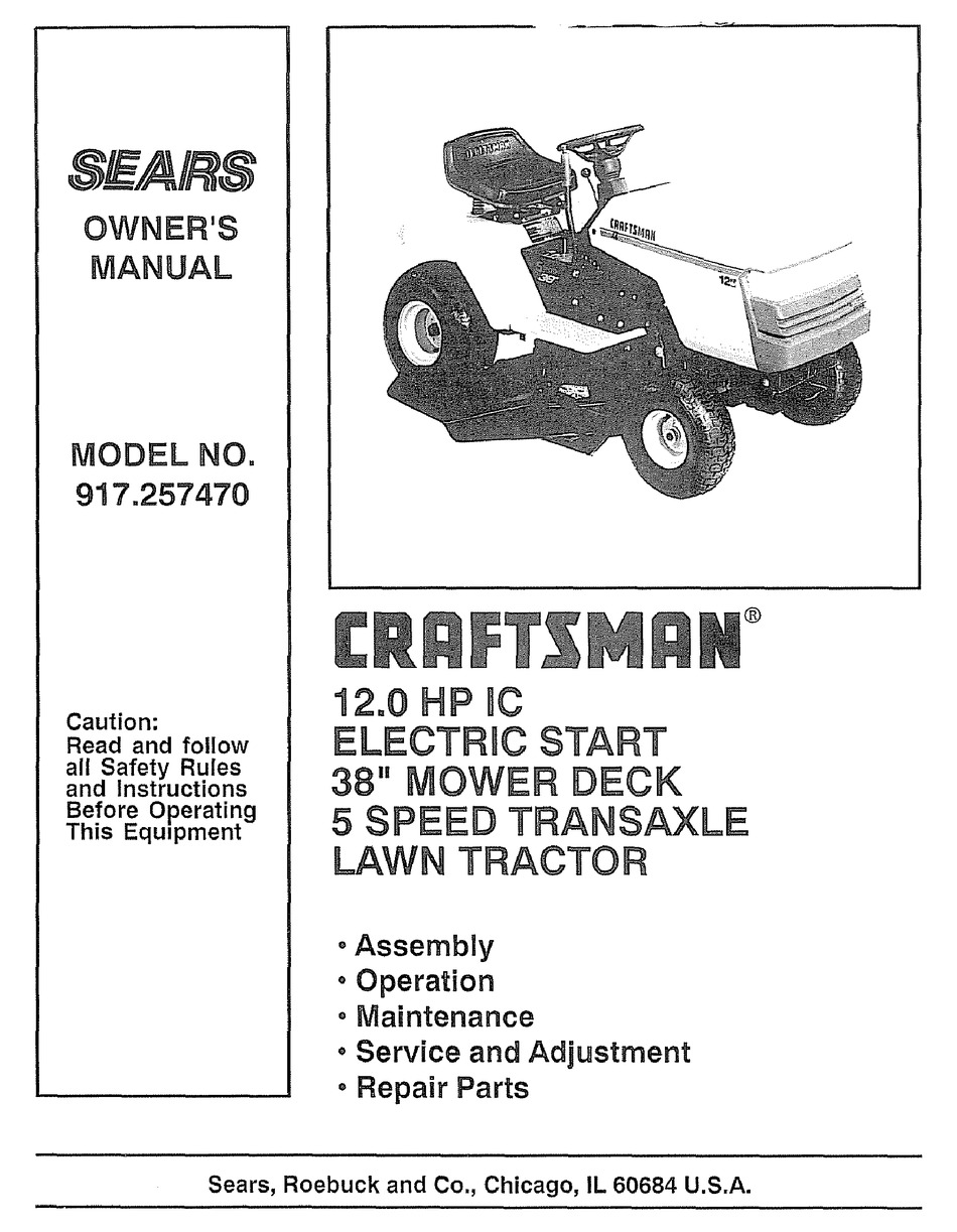 CRAFTSMAN 917.257470 OWNER'S MANUAL Pdf Download | ManualsLib