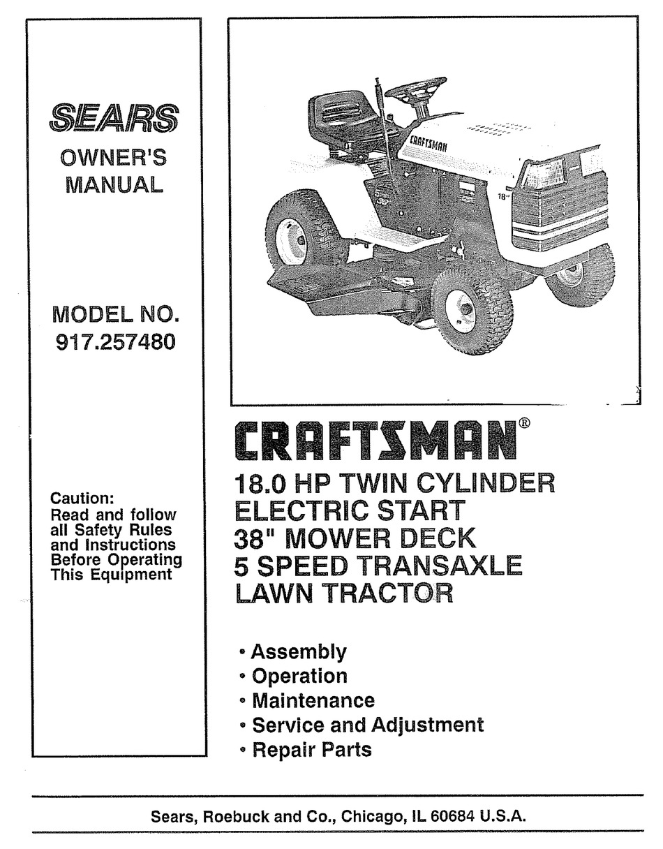 CRAFTSMAN 917.257480 OWNER'S MANUAL Pdf Download | ManualsLib