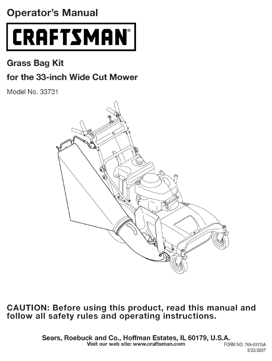 Craftsman 33 inch wide cut deals mower