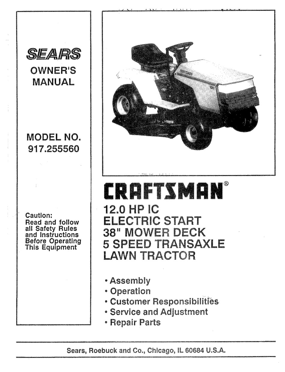 riding lawn mower repair manual craftsman model 944601380