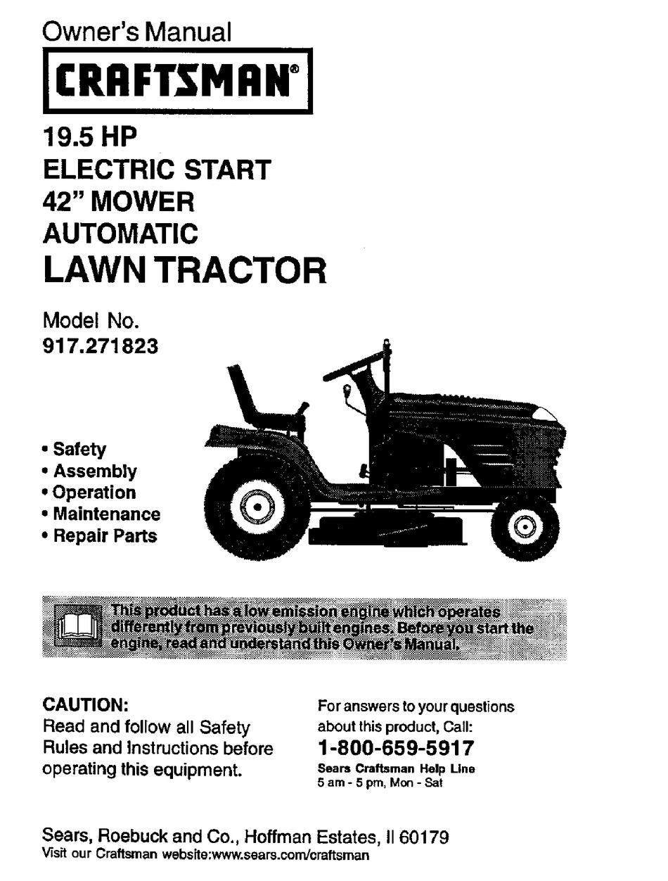 CRAFTSMAN 917.271823 OWNER'S MANUAL Pdf Download | ManualsLib