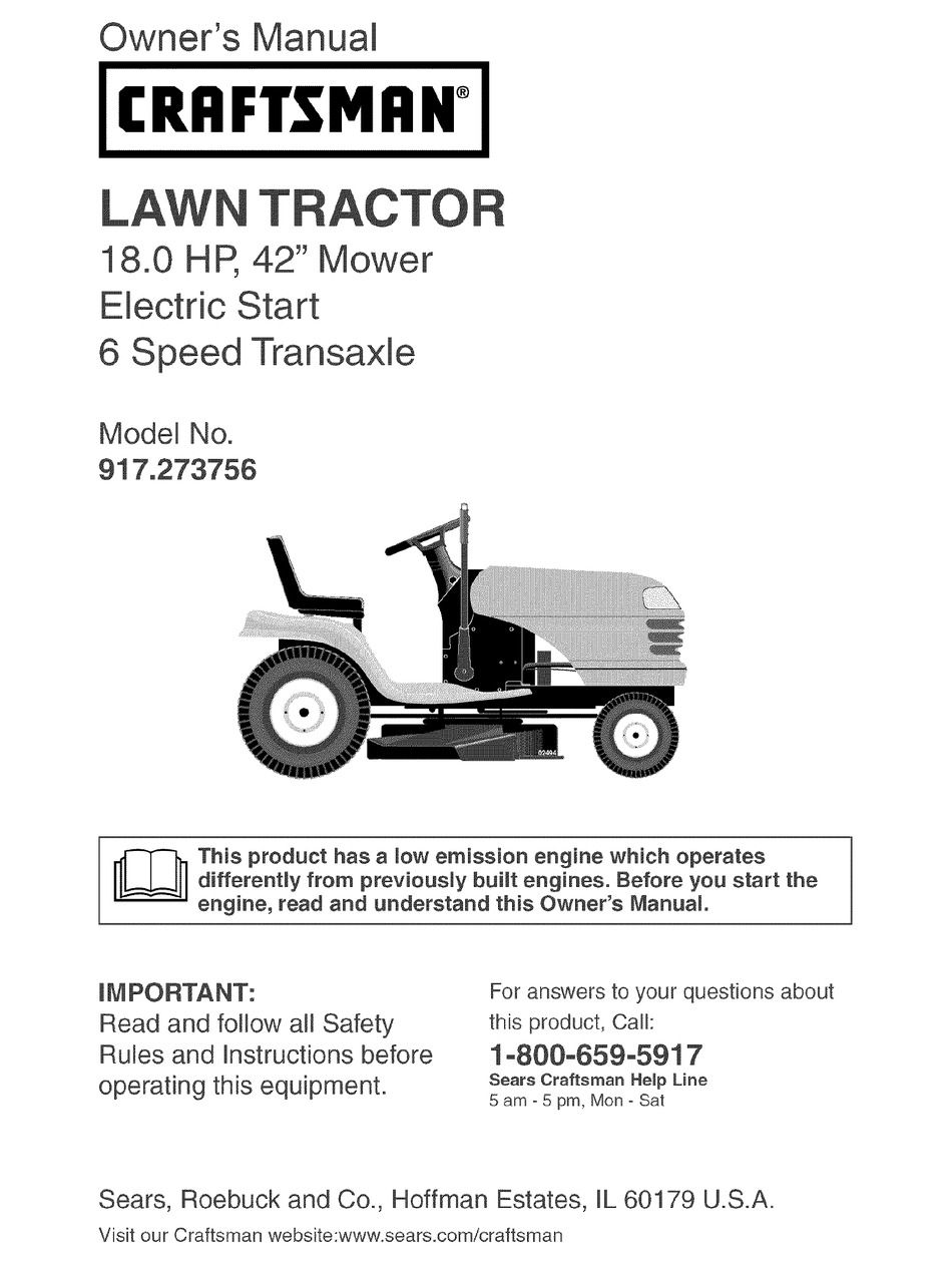 CRAFTSMAN 917.273756 OWNER'S MANUAL Pdf Download ManualsLib