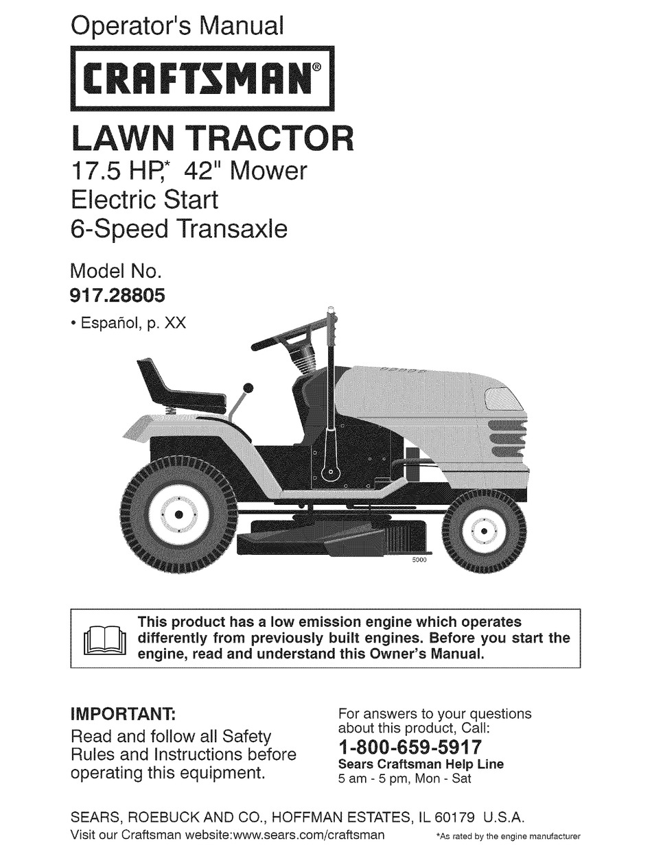 CRAFTSMAN 917.28805 OPERATOR'S MANUAL Pdf Download | ManualsLib