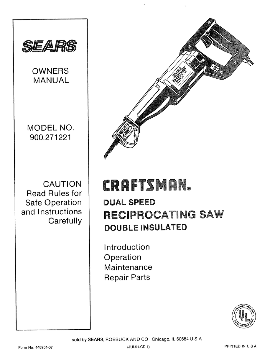 CRAFTSMAN 900.271221 OWNER S MANUAL Pdf Download ManualsLib