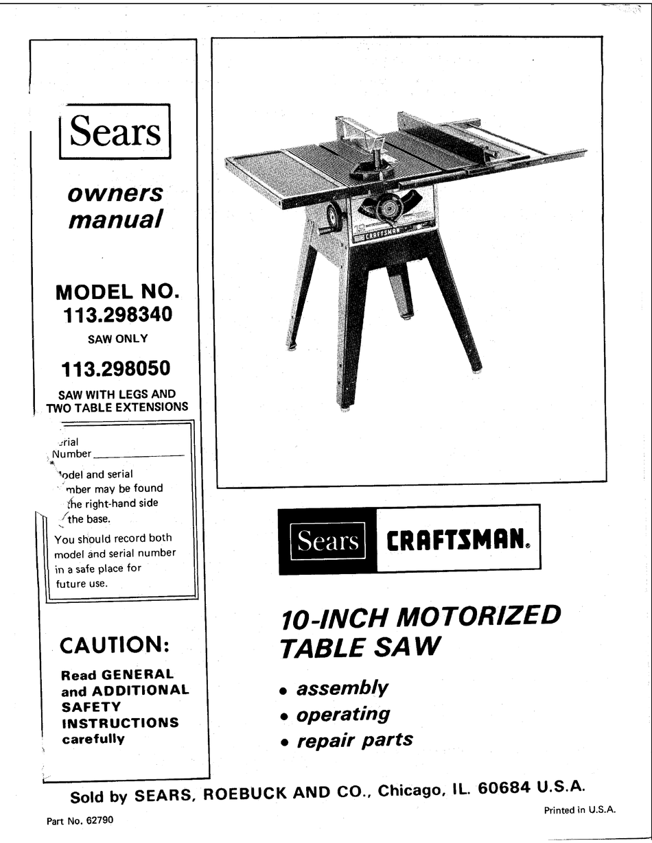 Craftsman 10 Inch Table Saw With Leg Set - 1 : Cut your workload down to size with craftsmanâ® saws, available in v20* cordless and corded options.