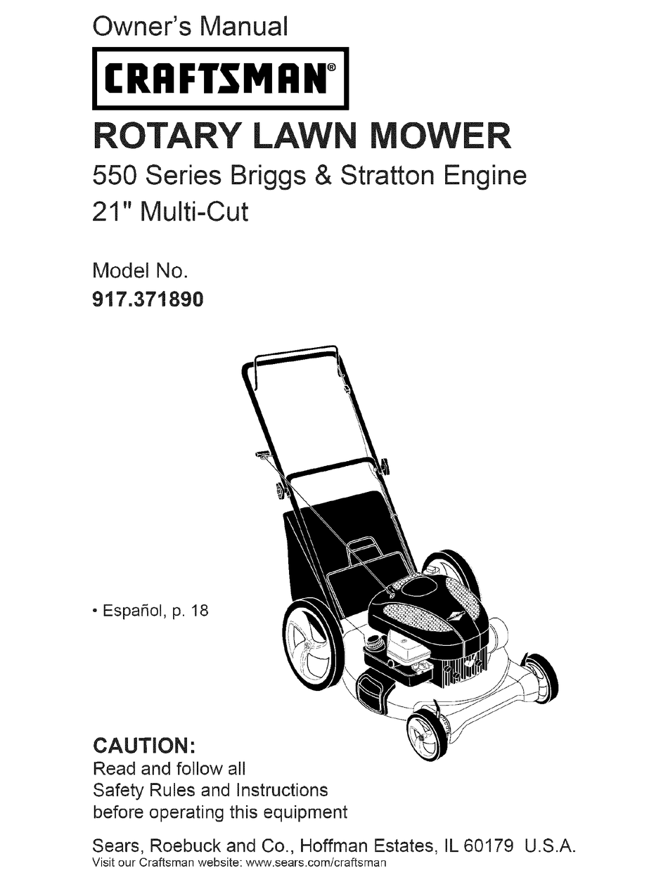 CRAFTSMAN 917.371890 OWNER'S MANUAL Pdf Download | ManualsLib