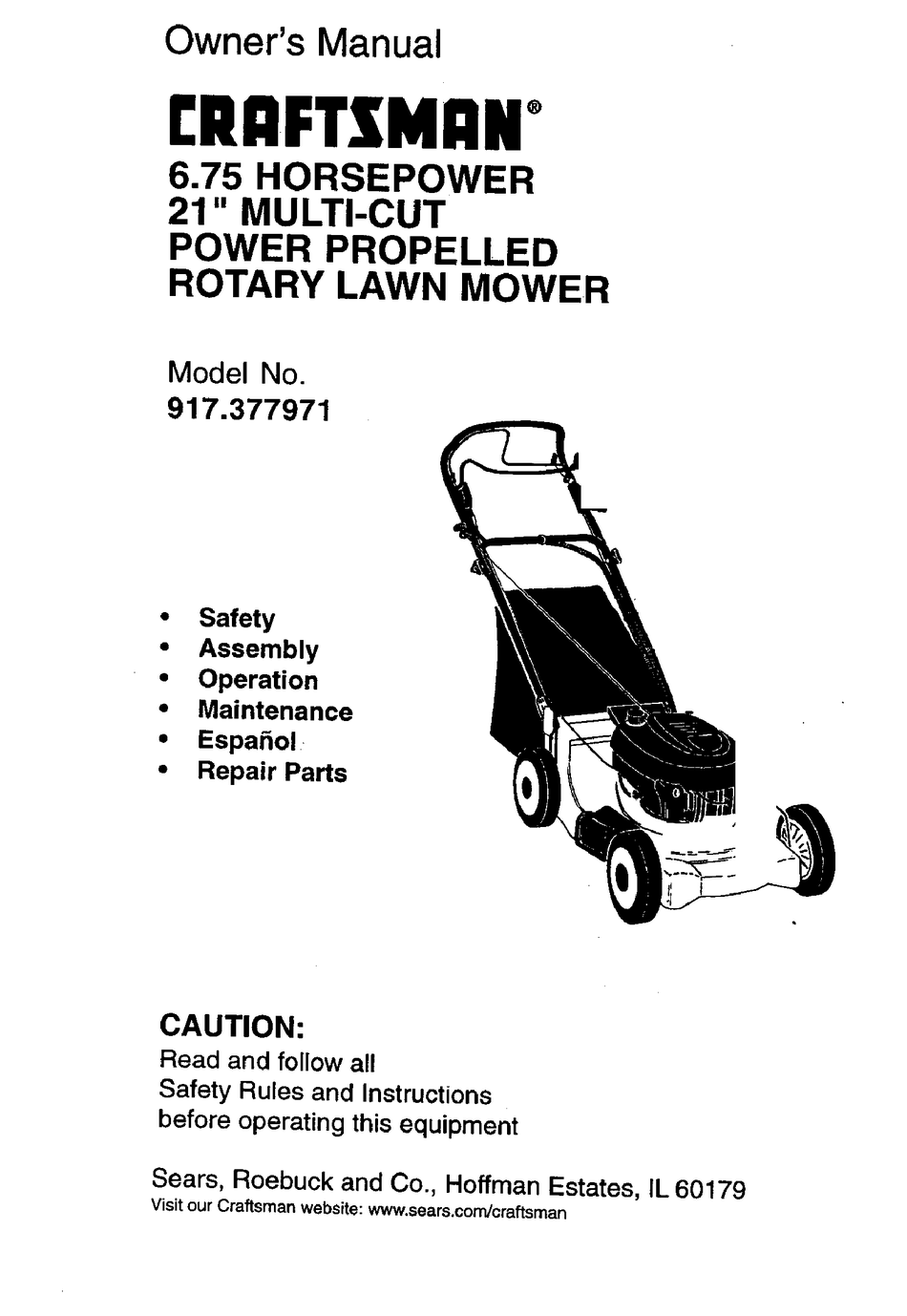 CRAFTSMAN 917.377971 OWNER