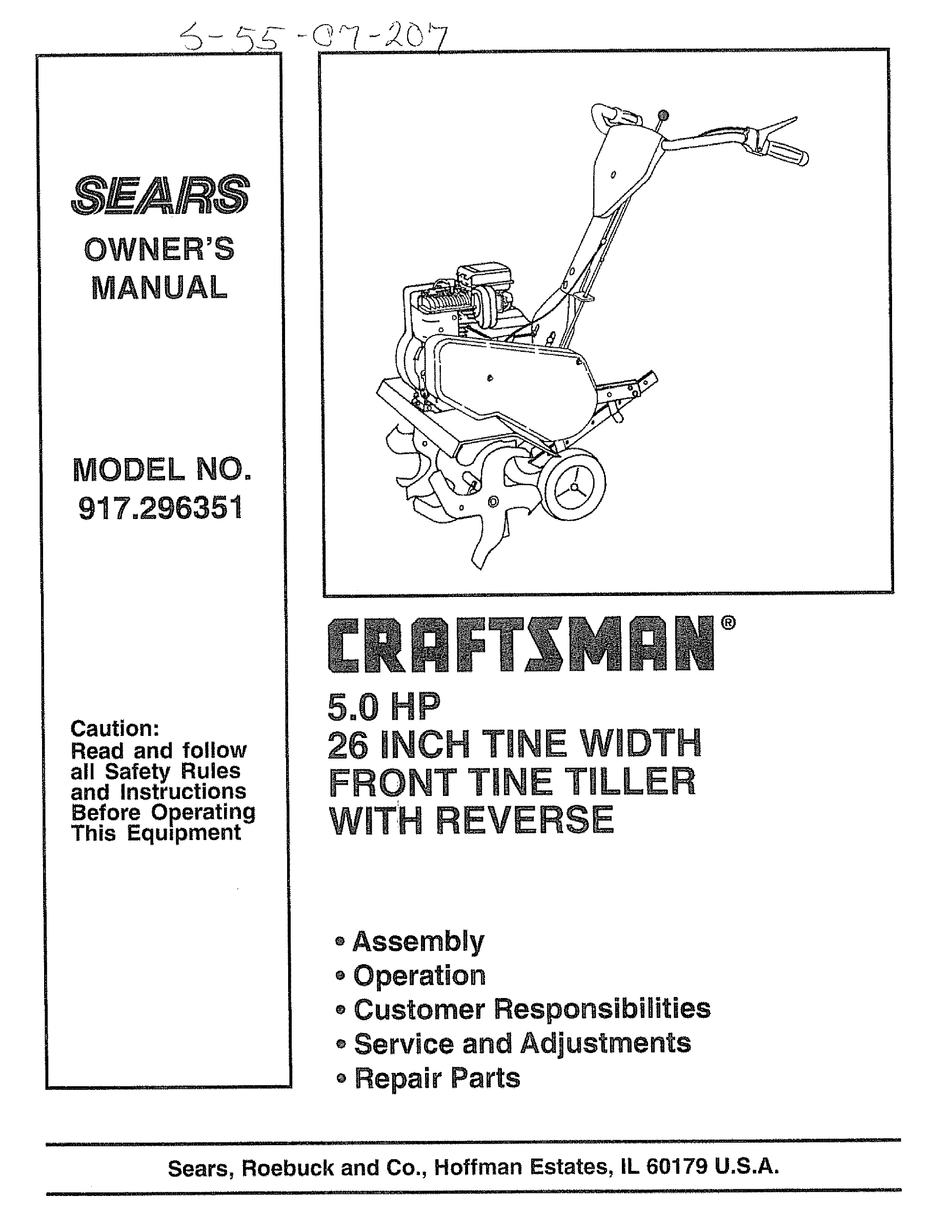 Craftsman 917 296351 Owner S Manual Pdf