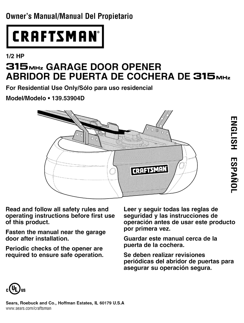 CRAFTSMAN 139.53904D OWNER