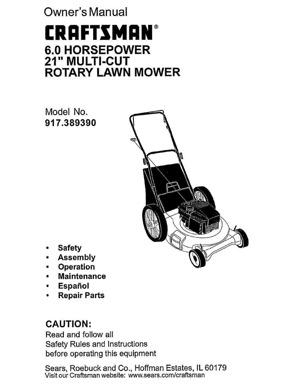 CRAFTSMAN 917.389390 OWNER'S MANUAL Pdf Download | ManualsLib