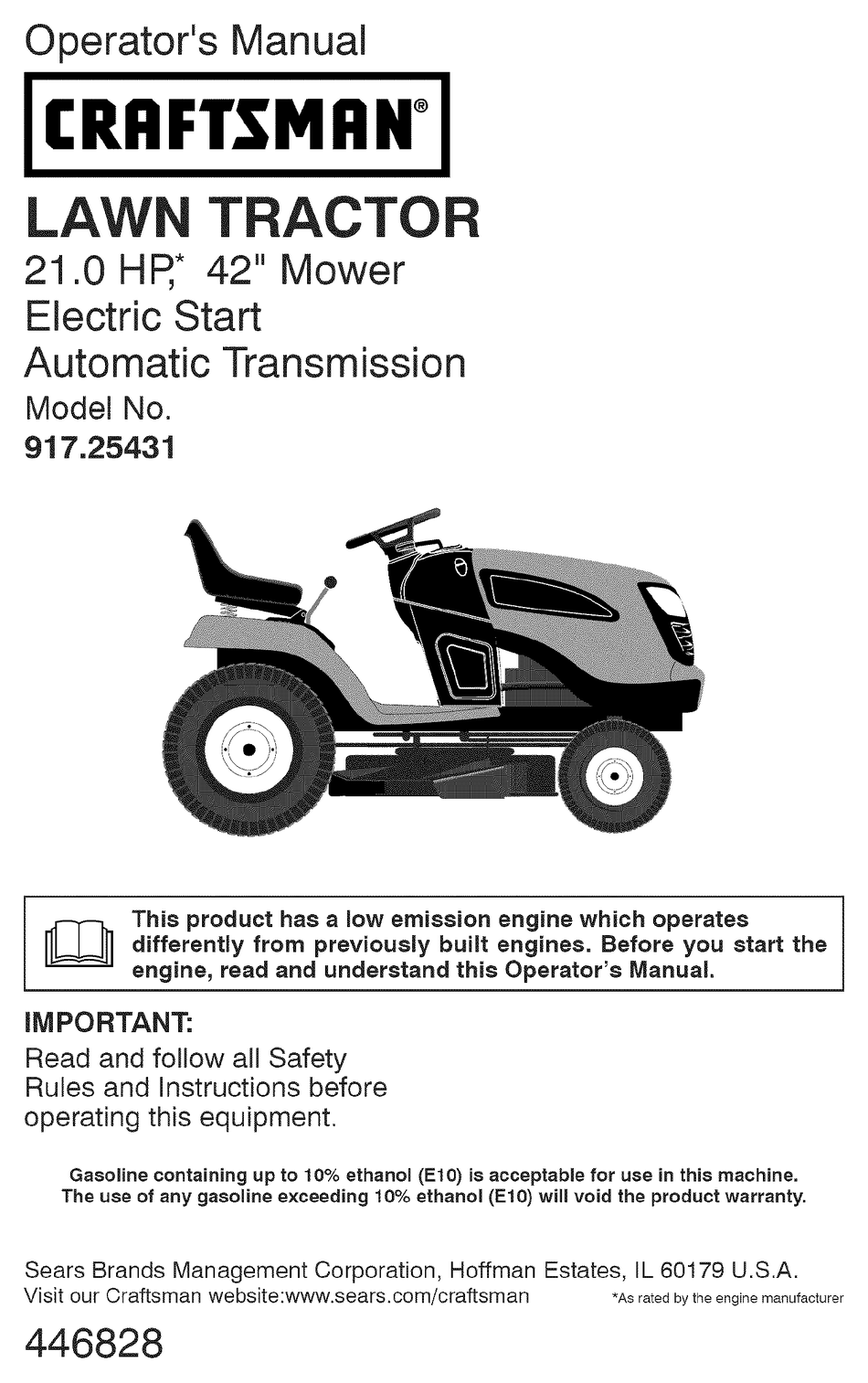 CRAFTSMAN 917.25431 OPERATOR'S MANUAL Pdf Download | ManualsLib