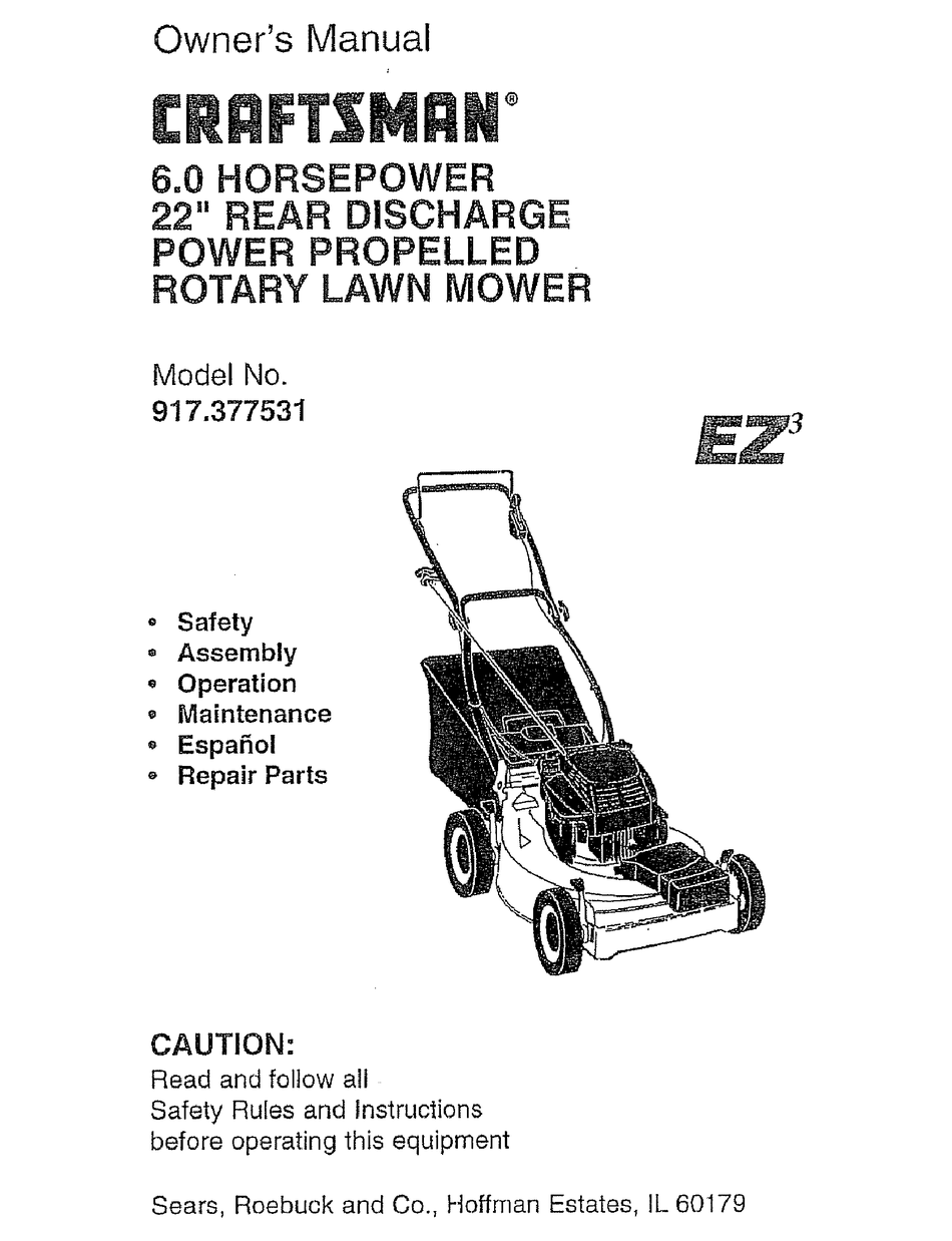 CRAFTSMAN EZ3 917.377531 OWNER'S MANUAL Pdf Download | ManualsLib