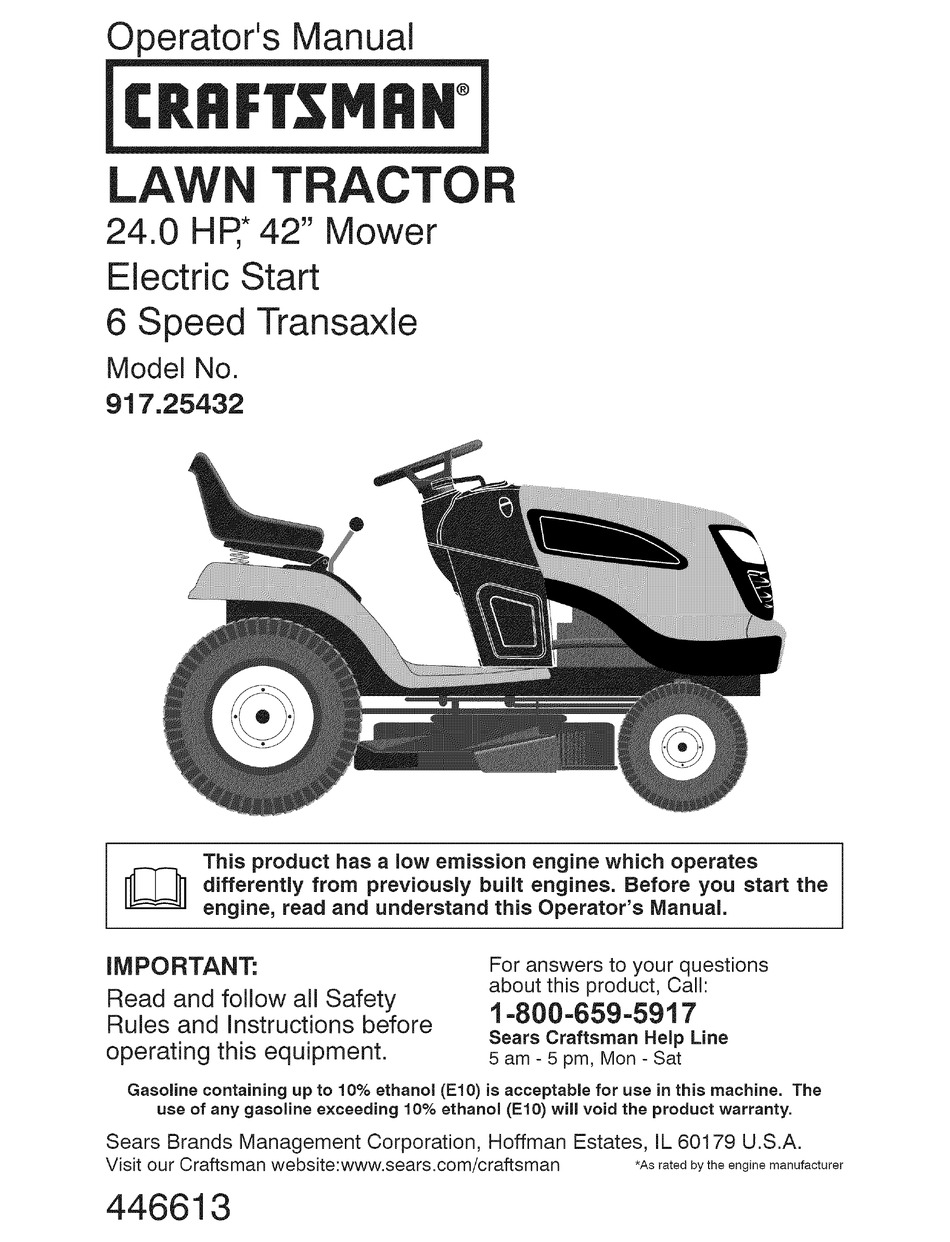 CRAFTSMAN 917.25432 OPERATOR'S MANUAL Pdf Download | ManualsLib