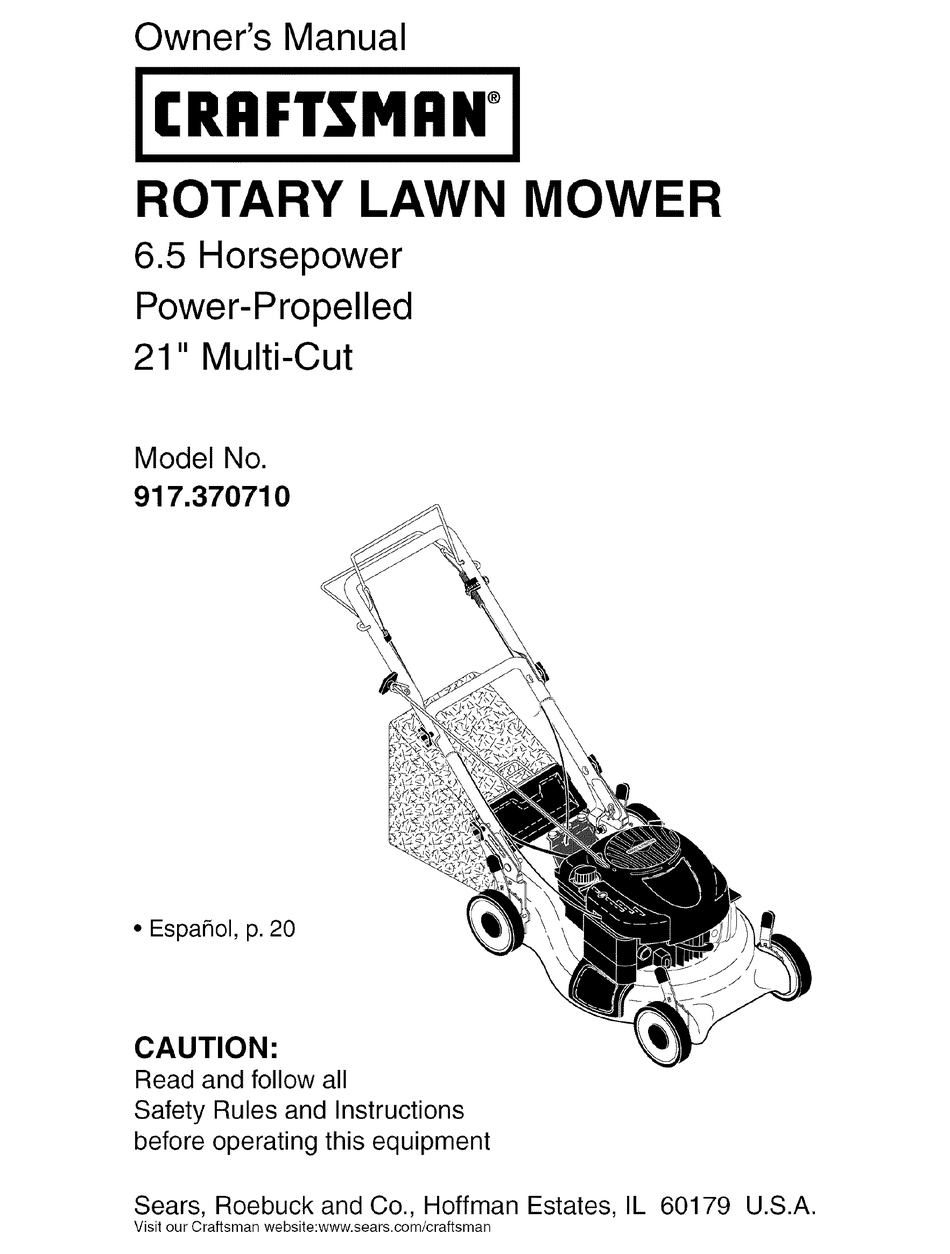 CRAFTSMAN 917.370710 OWNER'S MANUAL Pdf Download | ManualsLib