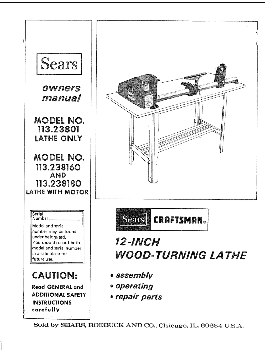 CRAFTSMAN 113.238180 OWNER'S MANUAL Pdf Download | ManualsLib