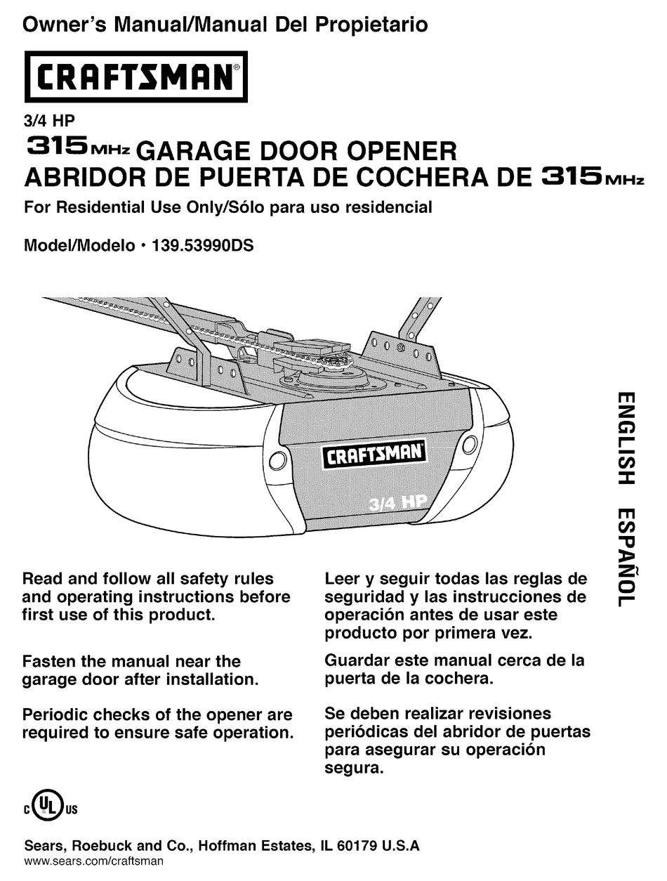 CRAFTSMAN 139.53990DS OWNER
