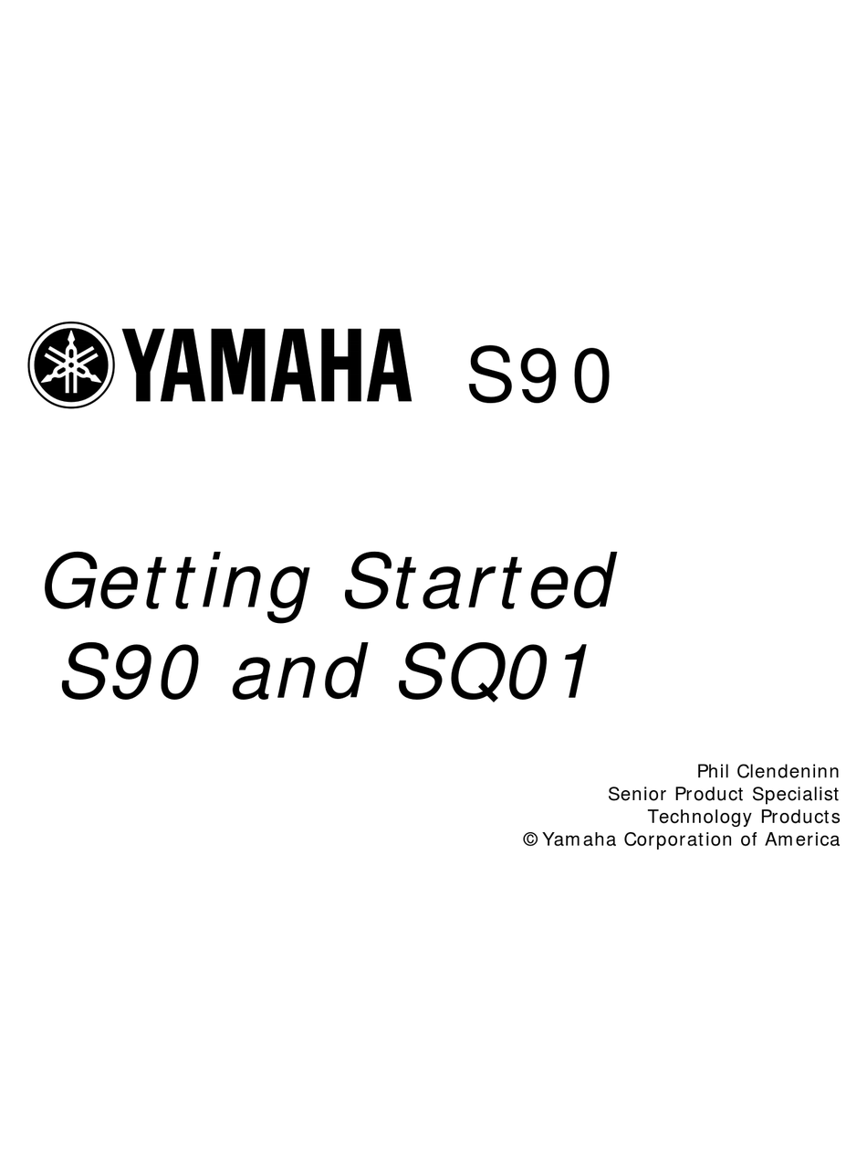 YAMAHA SQ01 GETTING STARTED MANUAL Pdf Download | ManualsLib