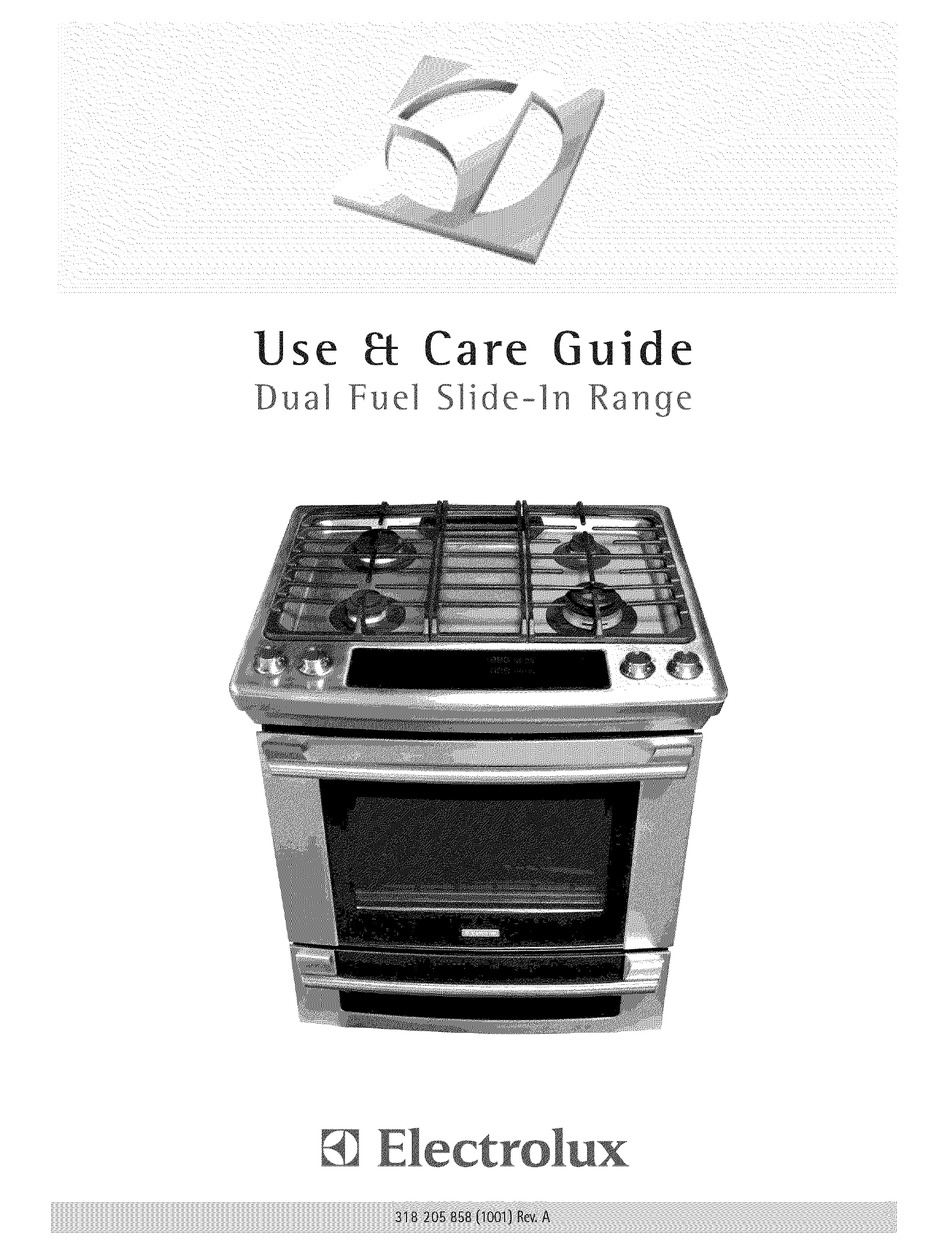 ELECTROLUX DUAL FUEL SLIDEIN RANGE USE & CARE MANUAL Pdf Download