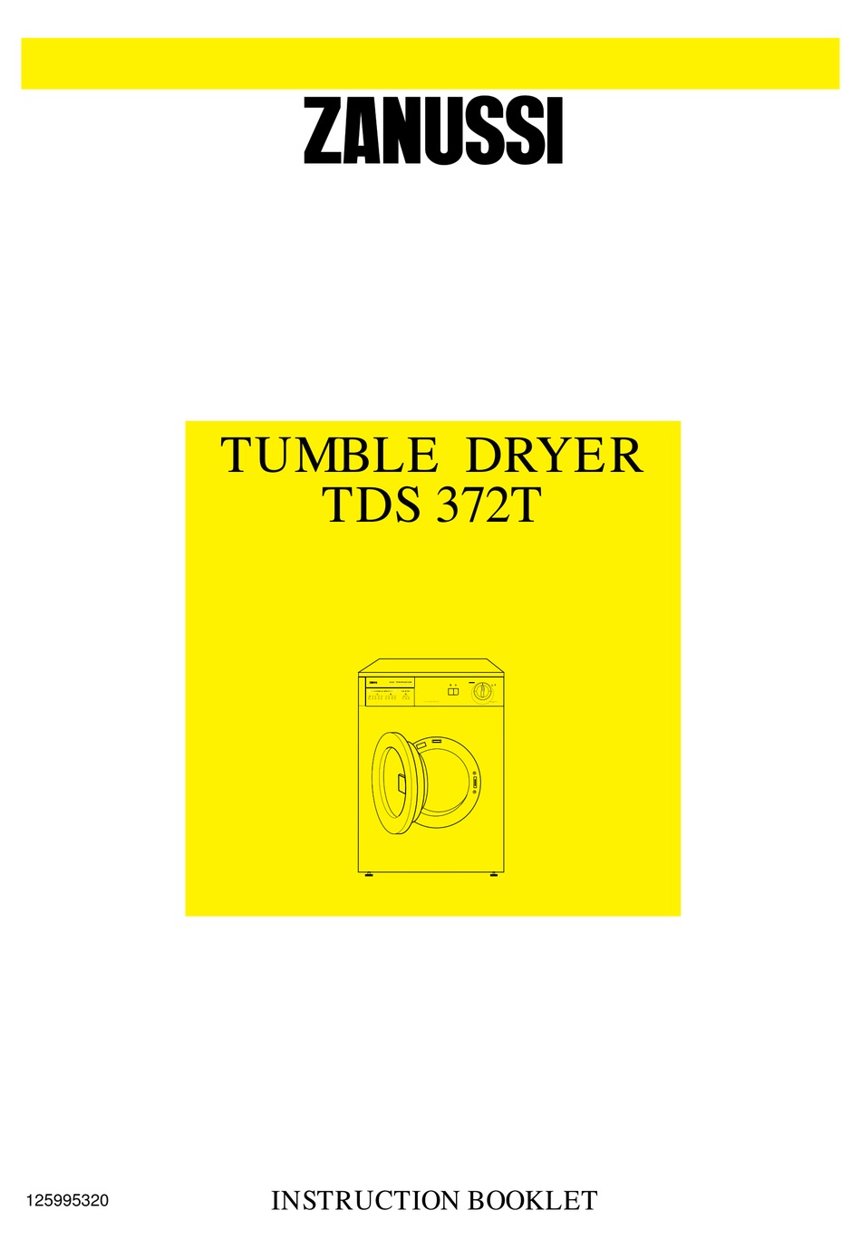 ZANUSSI TDS 372T INSTRUCTION BOOKLET Pdf Download ManualsLib