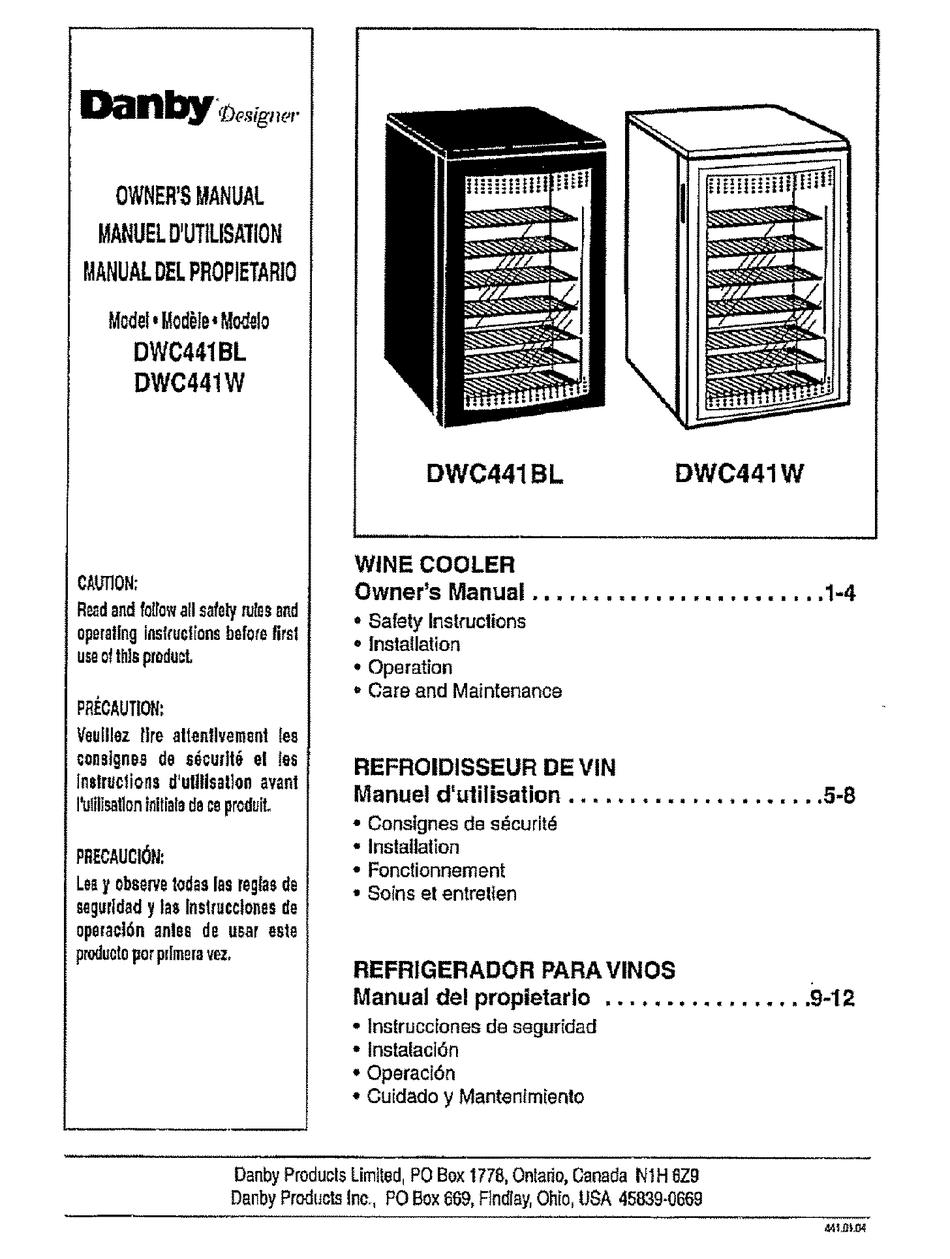 DANBY DESIGNER DWC441W OWNER'S MANUAL Pdf Download ManualsLib