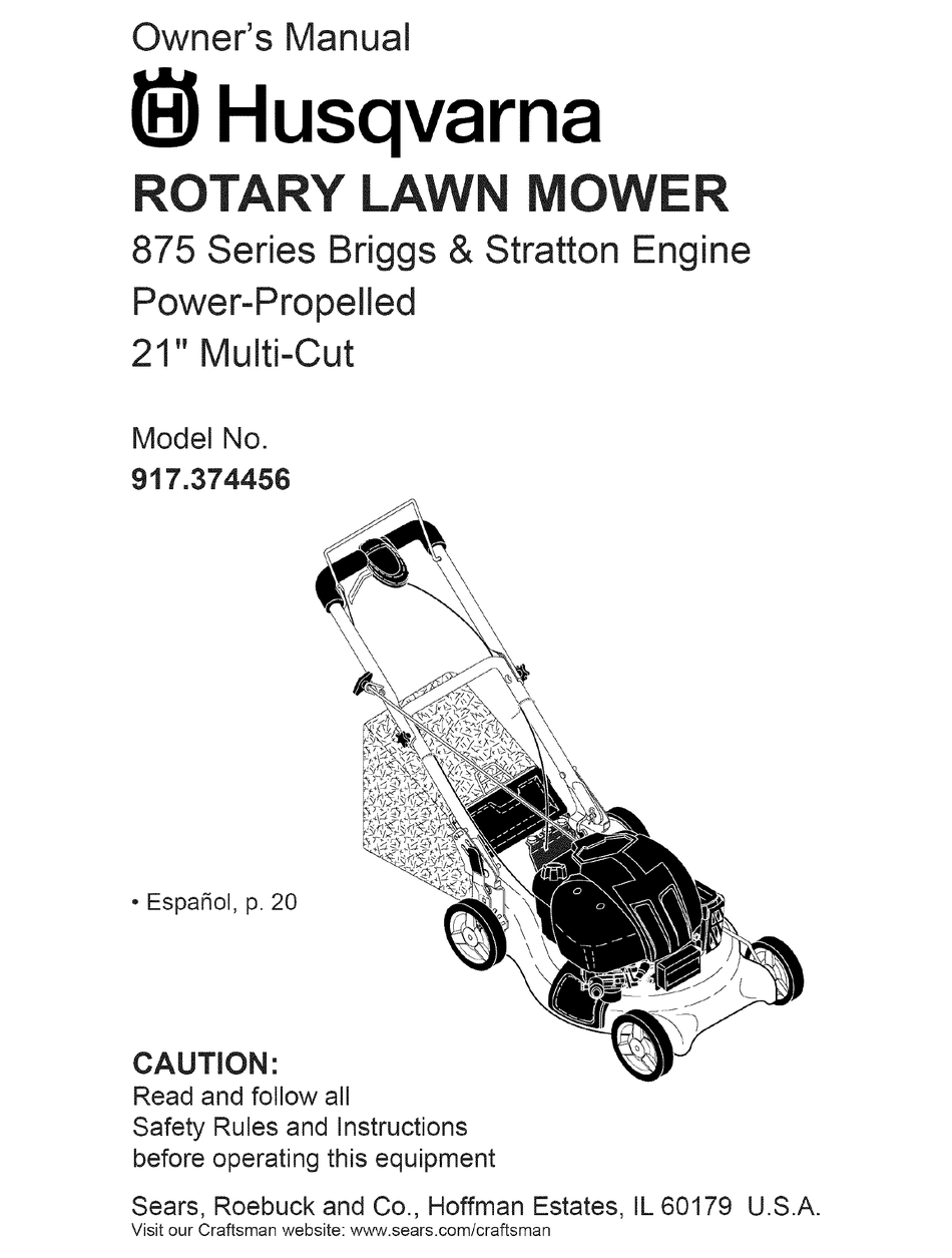 HUSQVARNA 917.374456 OWNER'S MANUAL Pdf Download | ManualsLib