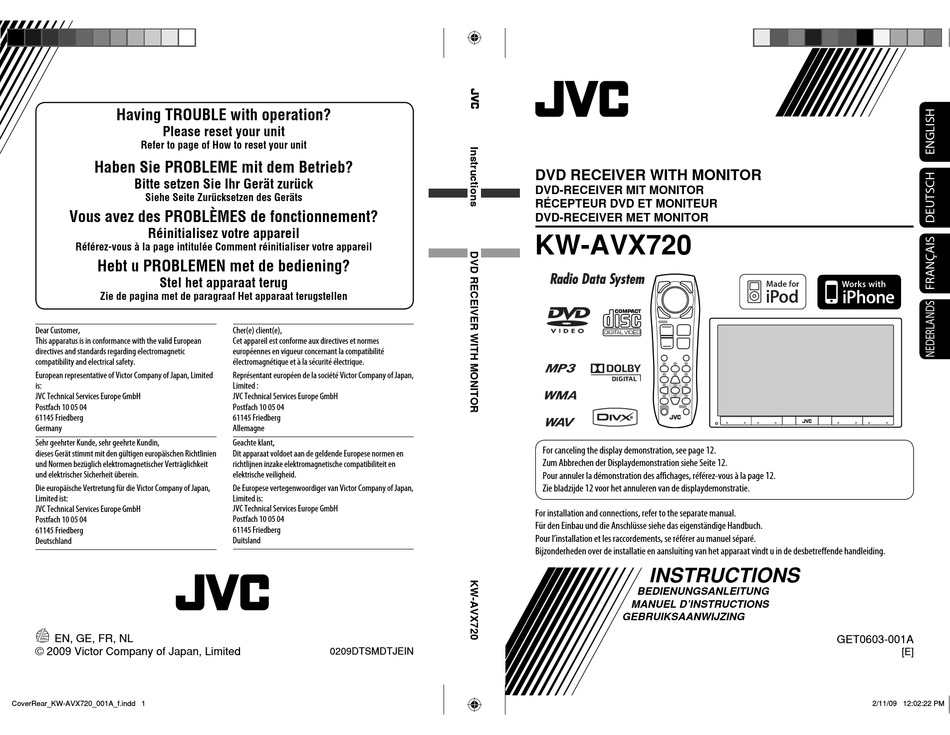 JVC KW-AVX720 INSTRUCTIONS MANUAL Pdf Download | ManualsLib