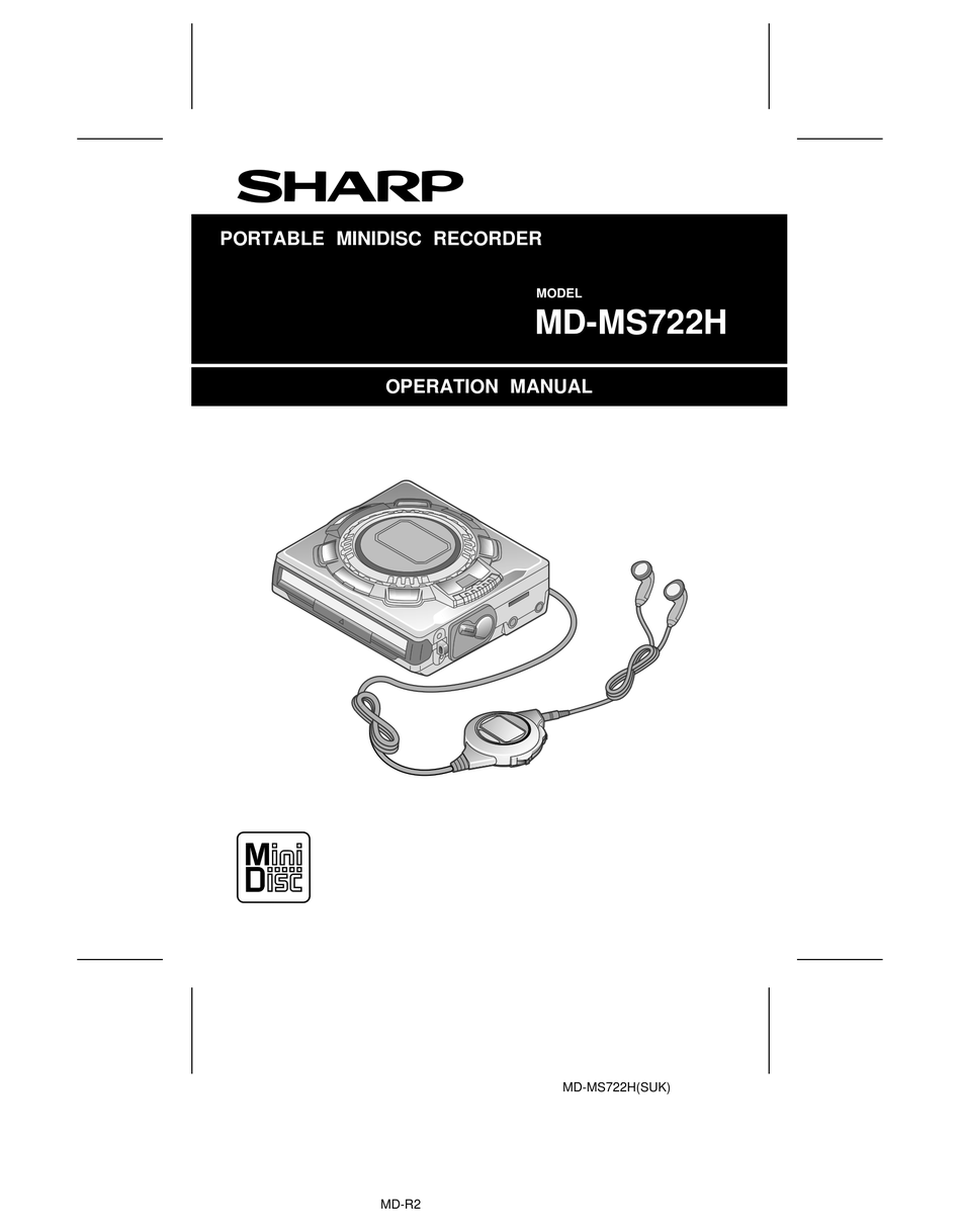 SHARP MD-MS722H OPERATION MANUAL Pdf Download | ManualsLib
