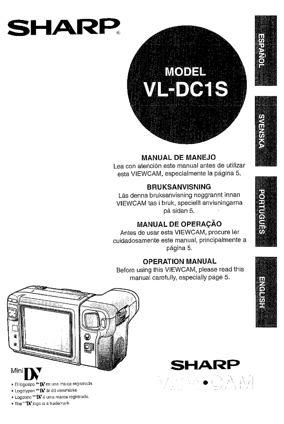 Sharp Viewcam Vl Dc1s Operation Manual Pdf Download Manualslib