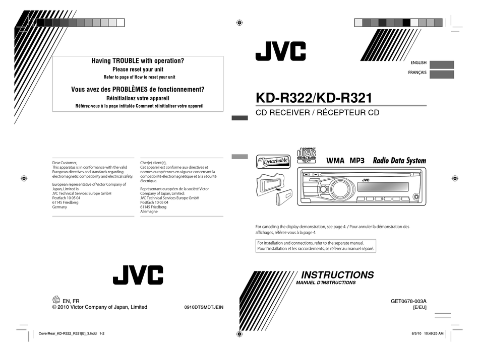 JVC KD-R321 INSTRUCTIONS MANUAL Pdf Download | ManualsLib