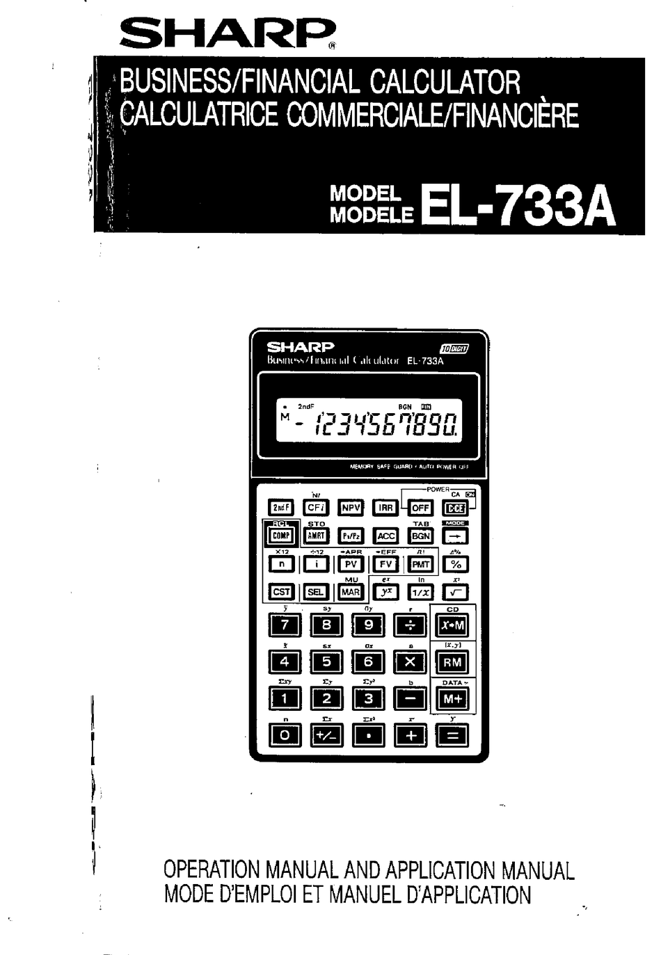 SHARP EL733A OPERATION MANUAL Pdf Download ManualsLib