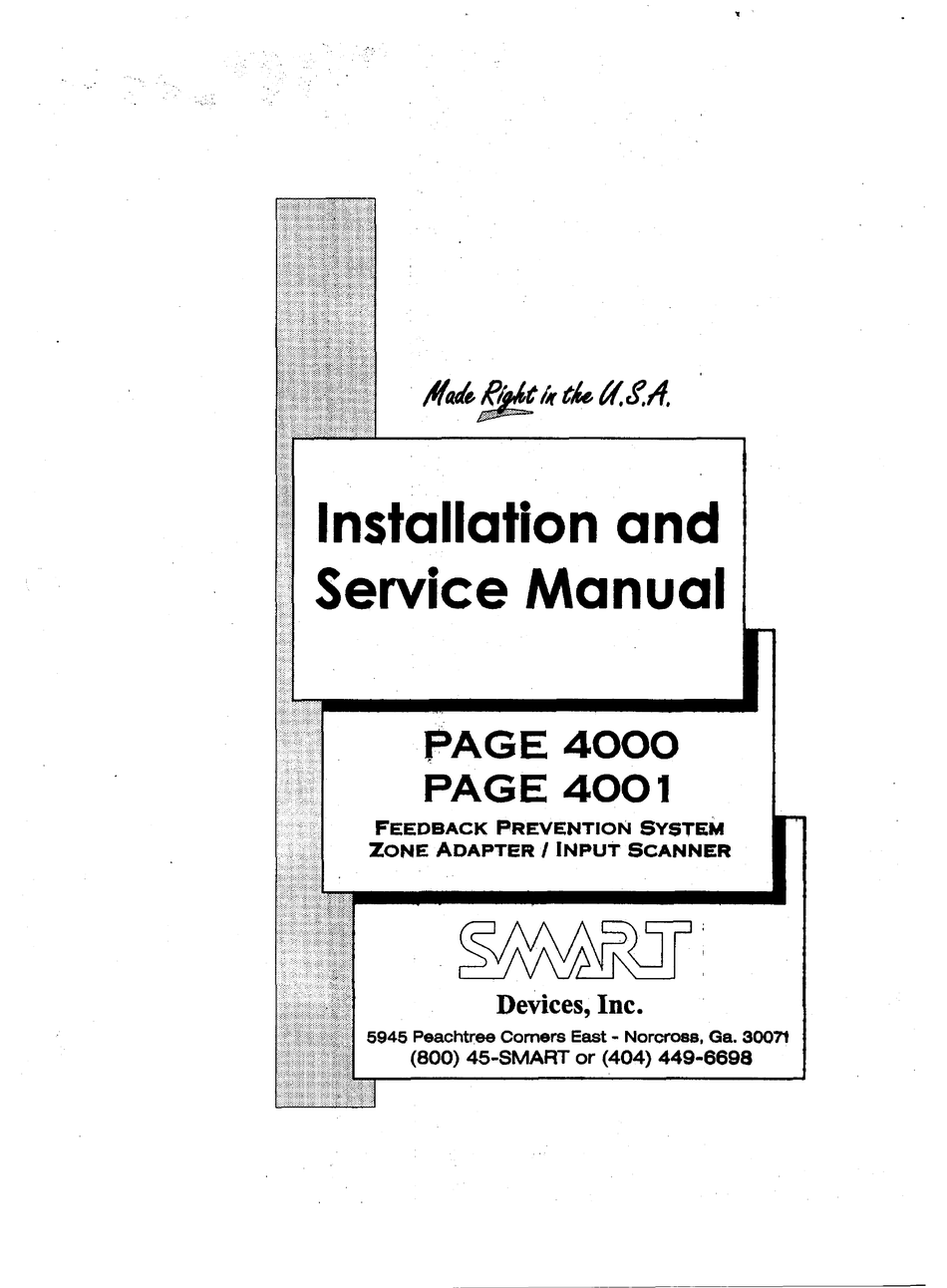 SMART PAGE 4000 INSTALLATION AND SERVICE MANUAL Pdf Download ManualsLib