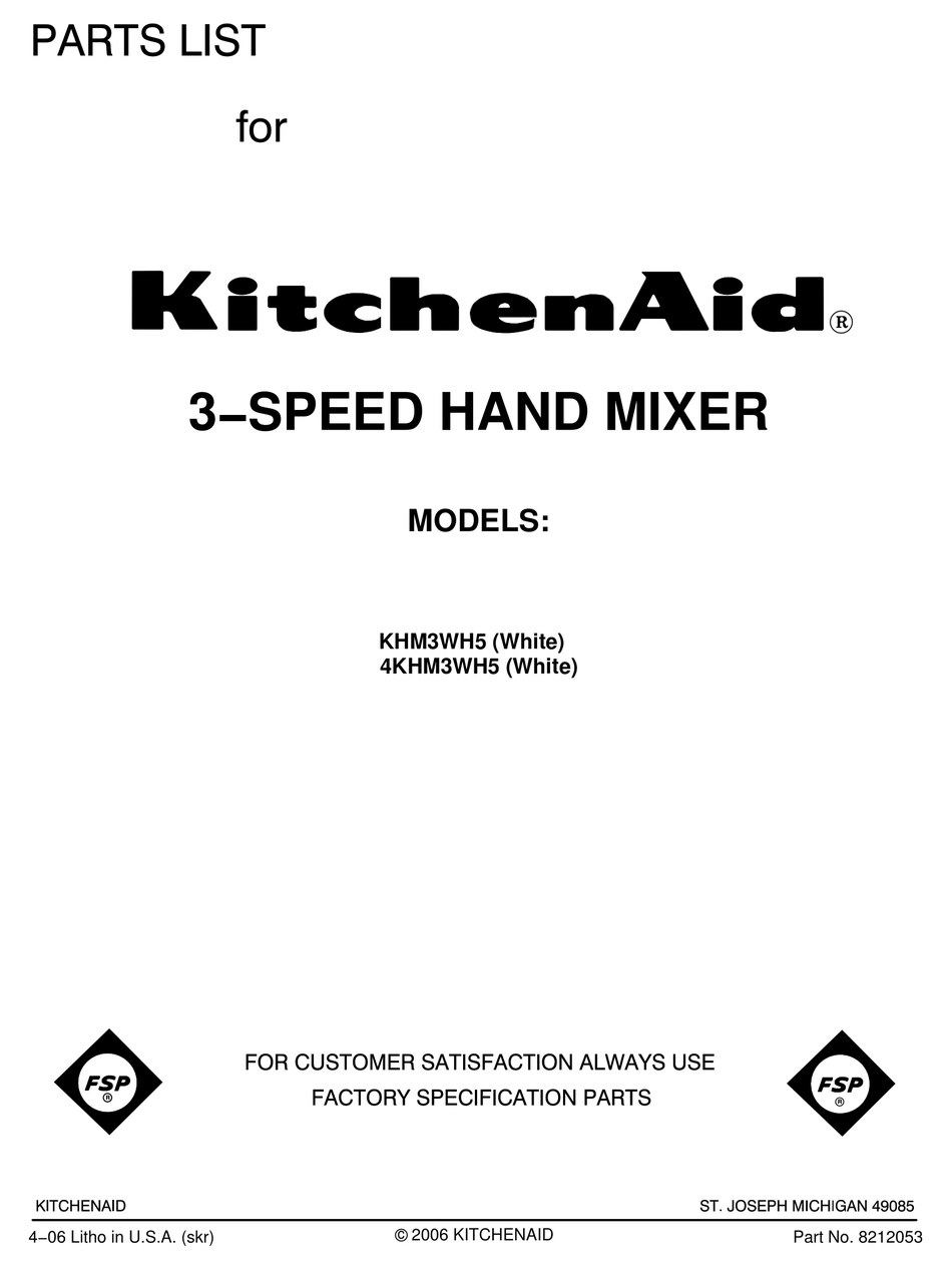 KHM3WH5 KitchenAid Hand Mixer Beaters