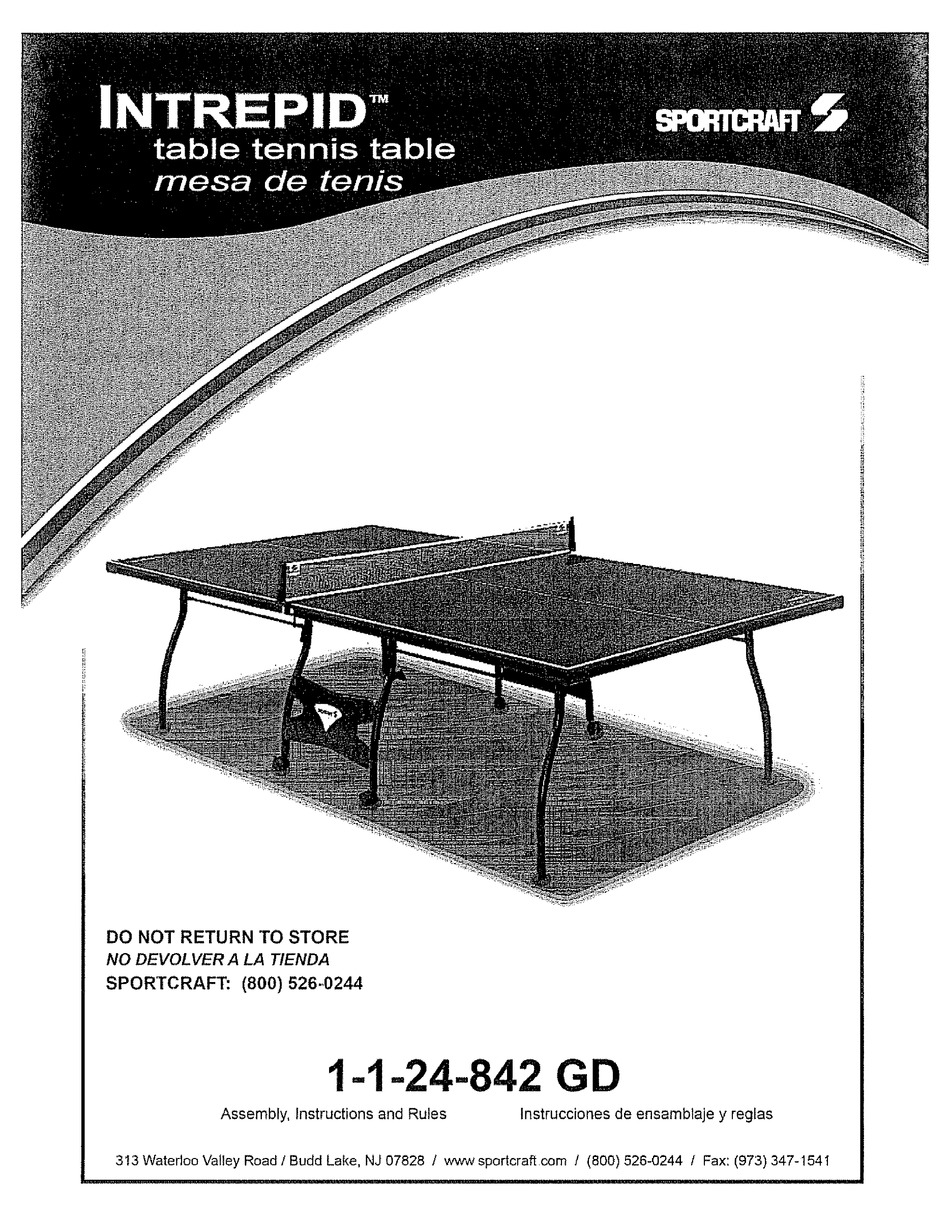 SPORTCRAFT INTREPID 1124842GD ASSEMBLY AND INSTRUCTION MANUAL Pdf