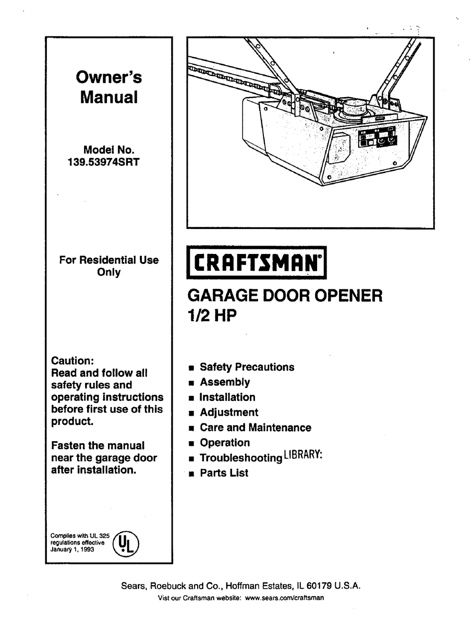 CRAFTSMAN 139.53974SRT OWNER'S MANUAL Pdf Download | ManualsLib