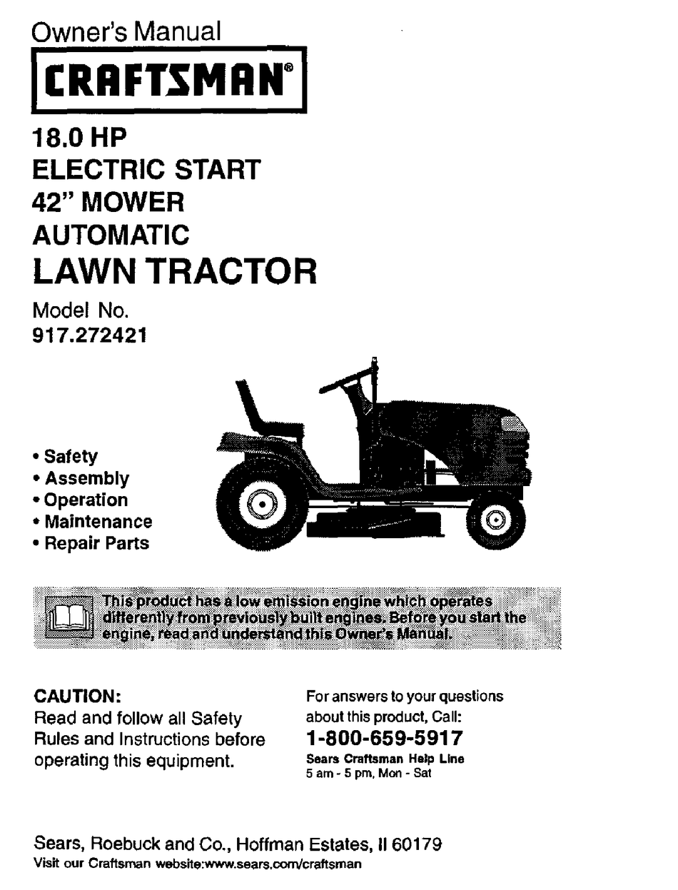 Craftsman 917.272421 Owner's Manual Pdf Download 