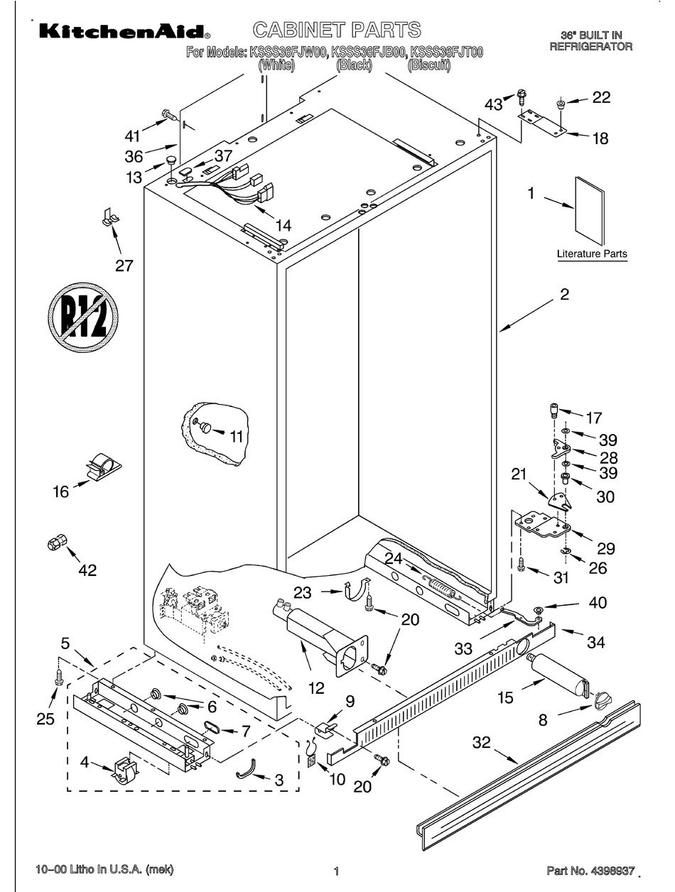 KITCHENAID KSSS36FJB00 PARTS LIST Pdf Download ManualsLib   Kitchenaid Ksss36fjb00 